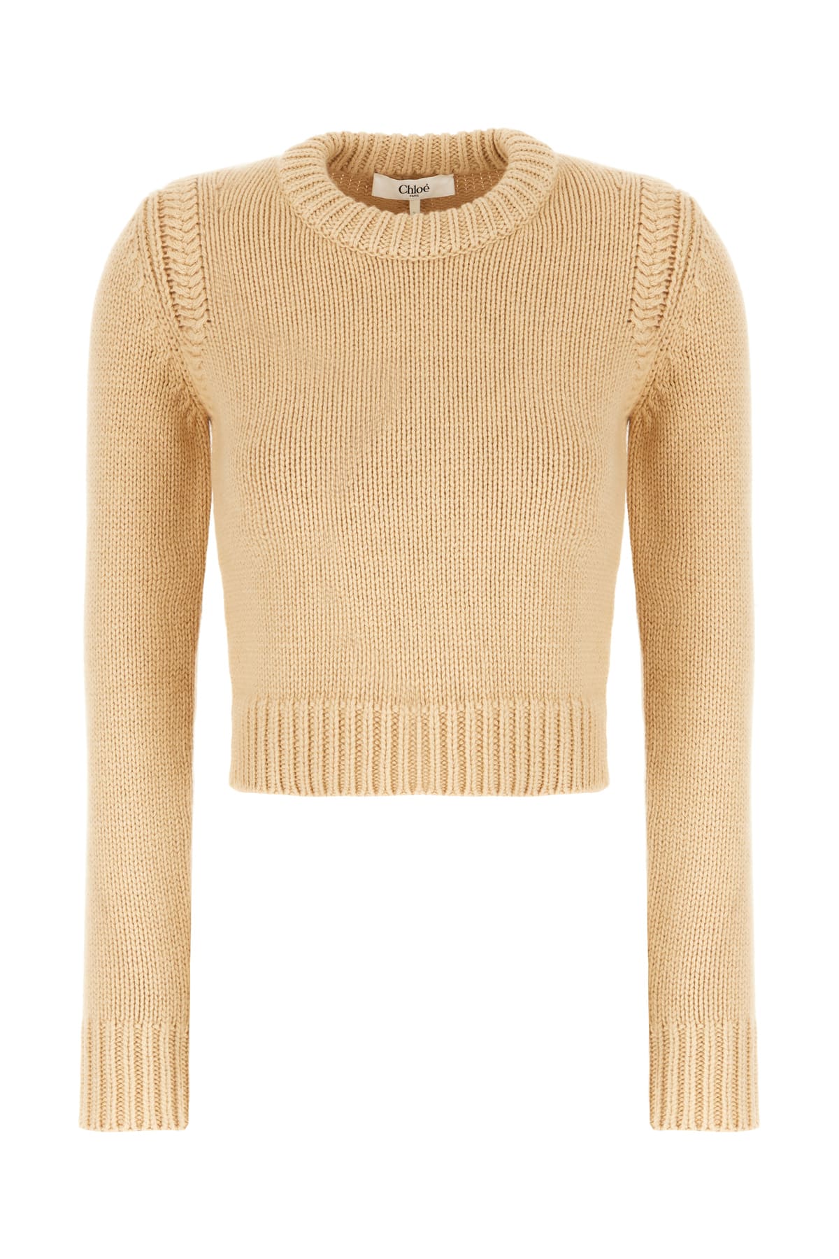 Shop Chloé Beige Cotton And Mohair Sweater In Ultimate Nude