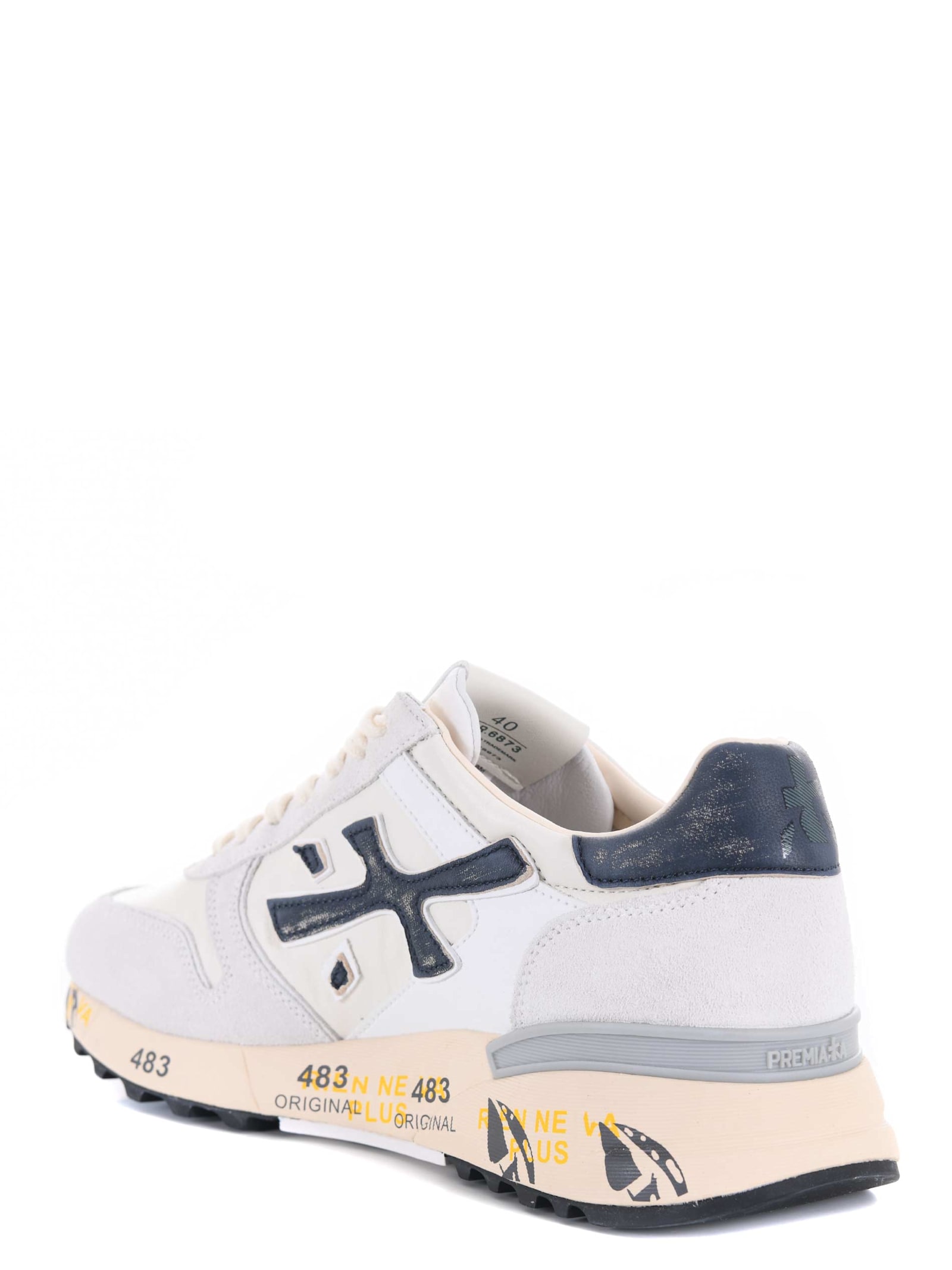 Shop Premiata Sneakers In Avorio/blu