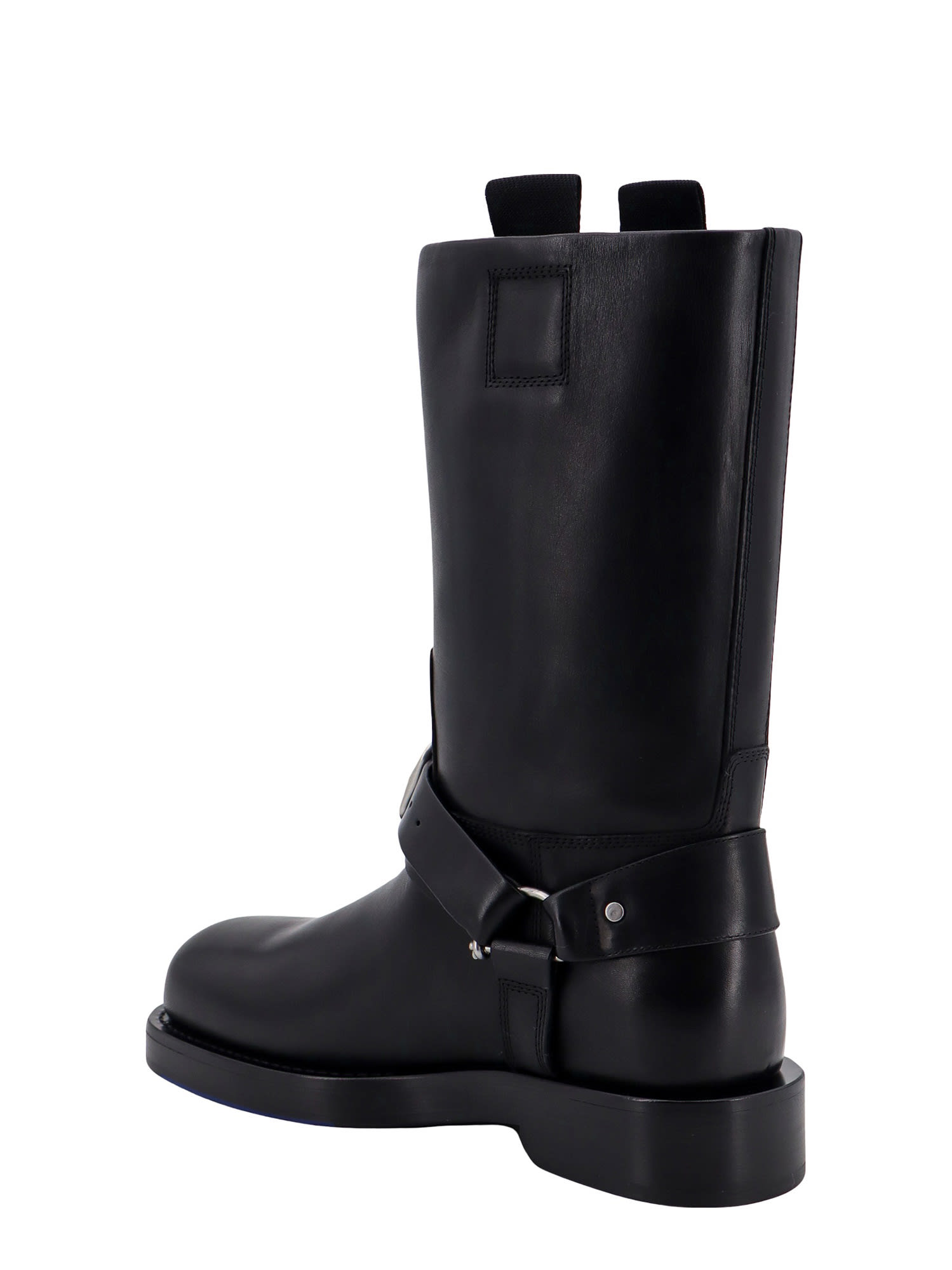 Shop Burberry Saddle Low Boots In Black