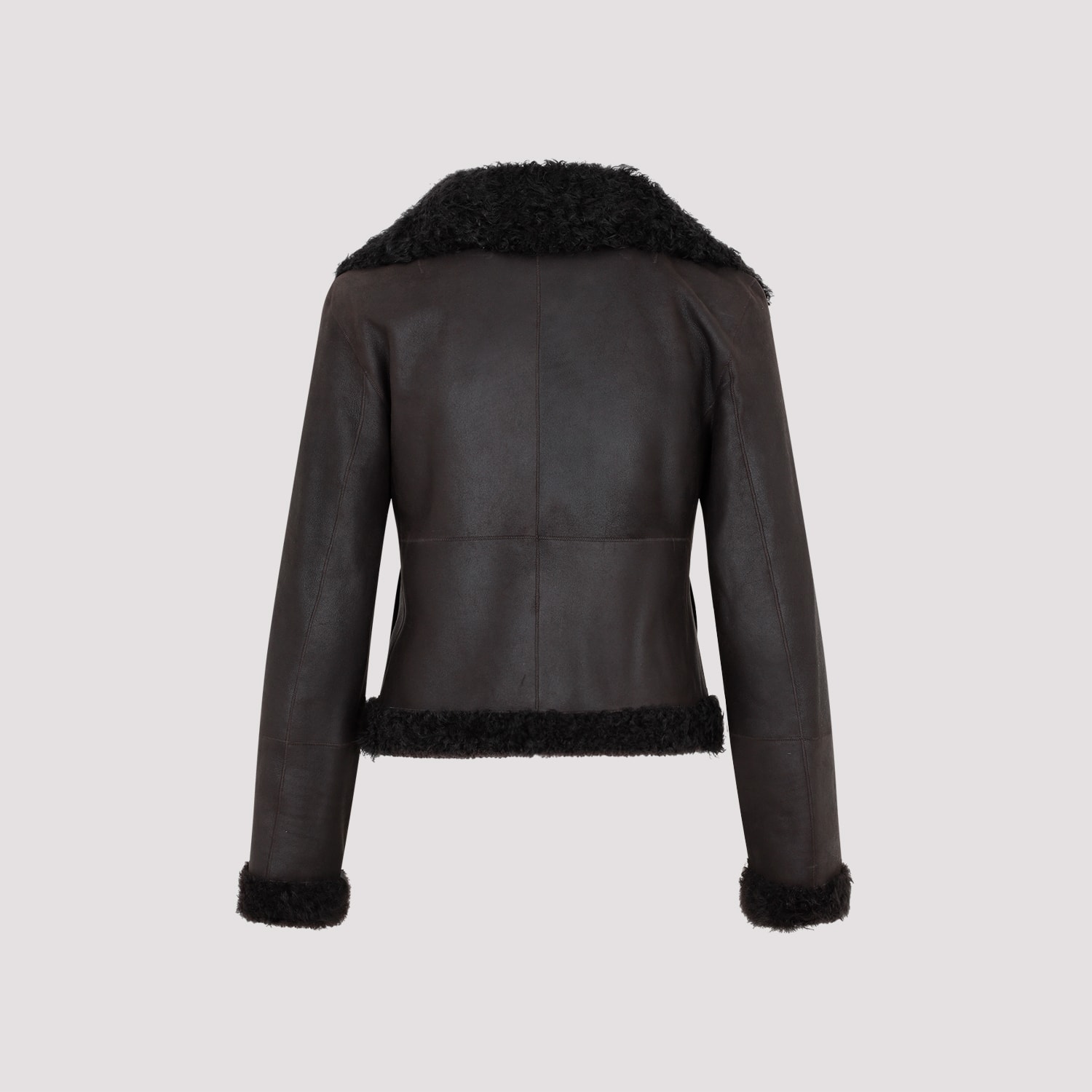 Shop Akris Lamb Leather Jacket In Mocca