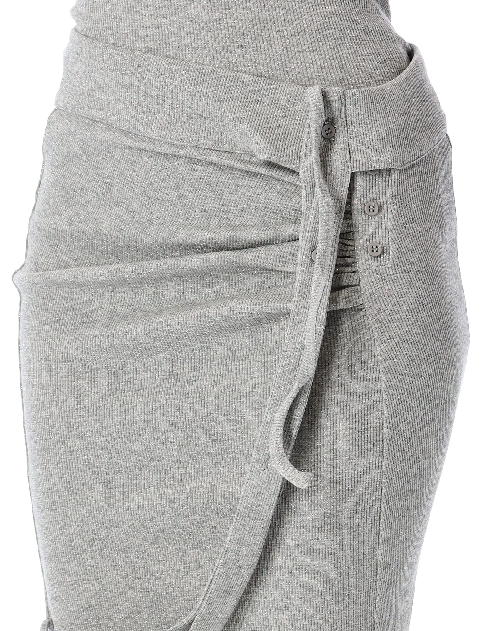 Ottolinger Ribbed Mini Skirt With Asymmetric Hem And Deconstructed Straps In Grey