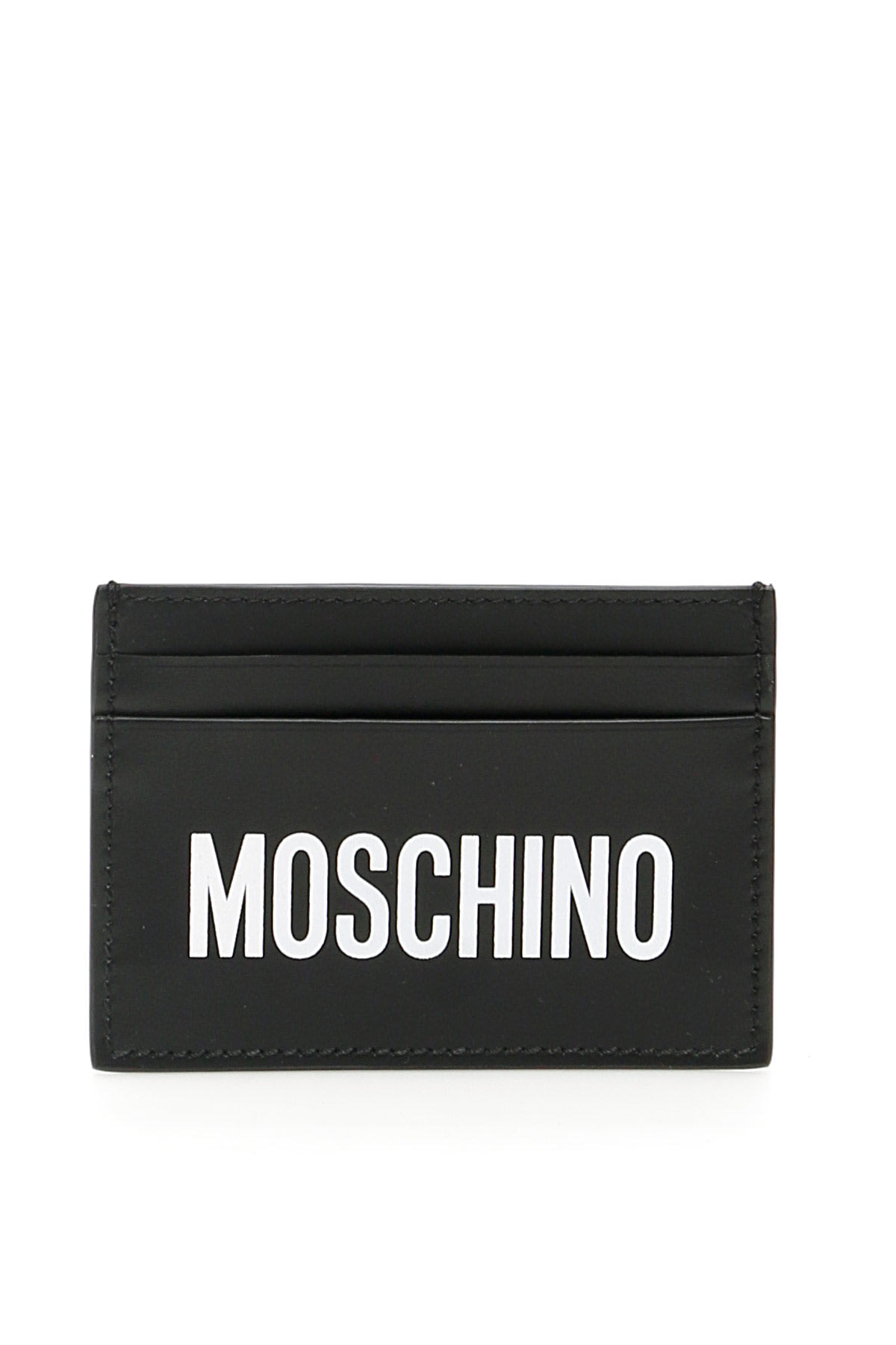 Moschino Logo Cardholder In Nero