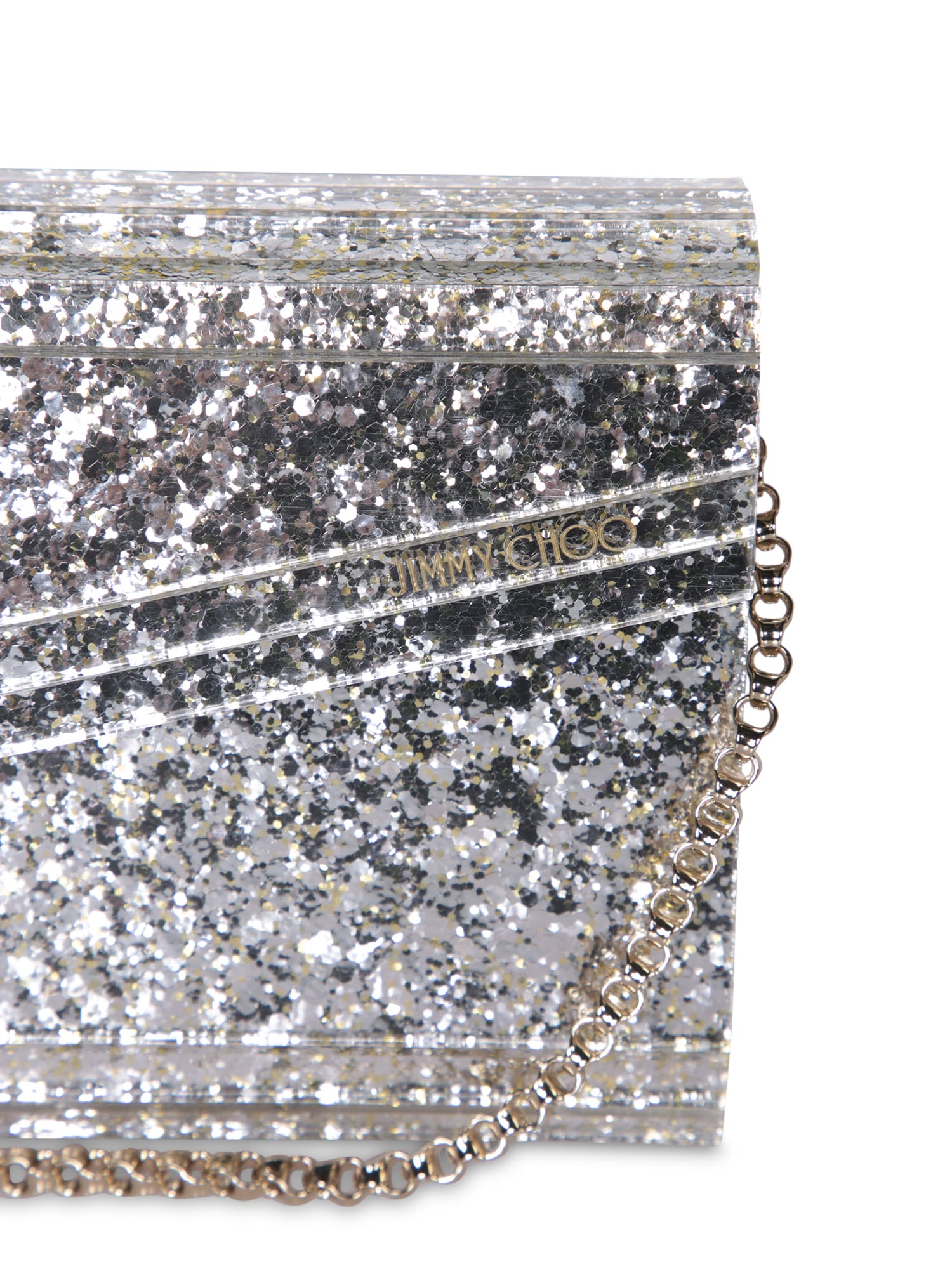 Shop Jimmy Choo Candy Champagne-silver Clutch In Beige