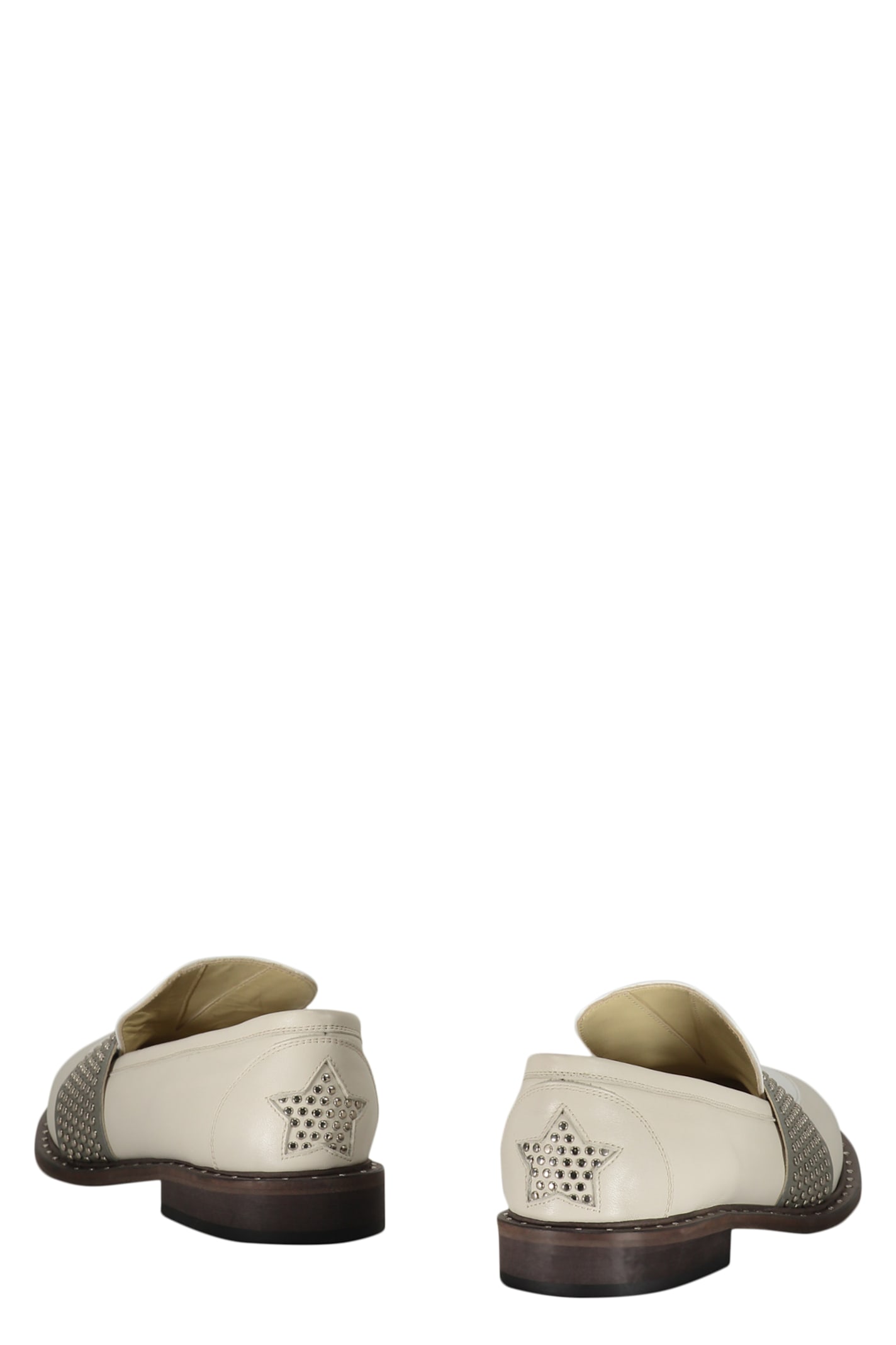 Lorena Antoniazzi Leather Loafers In Ivory