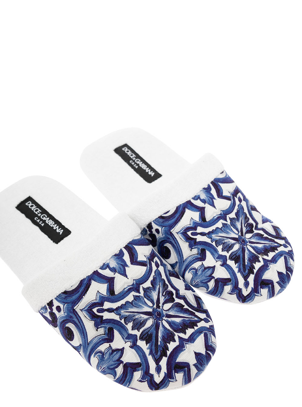 Shop Dolce & Gabbana Slippers Blu Mediterraneo In White