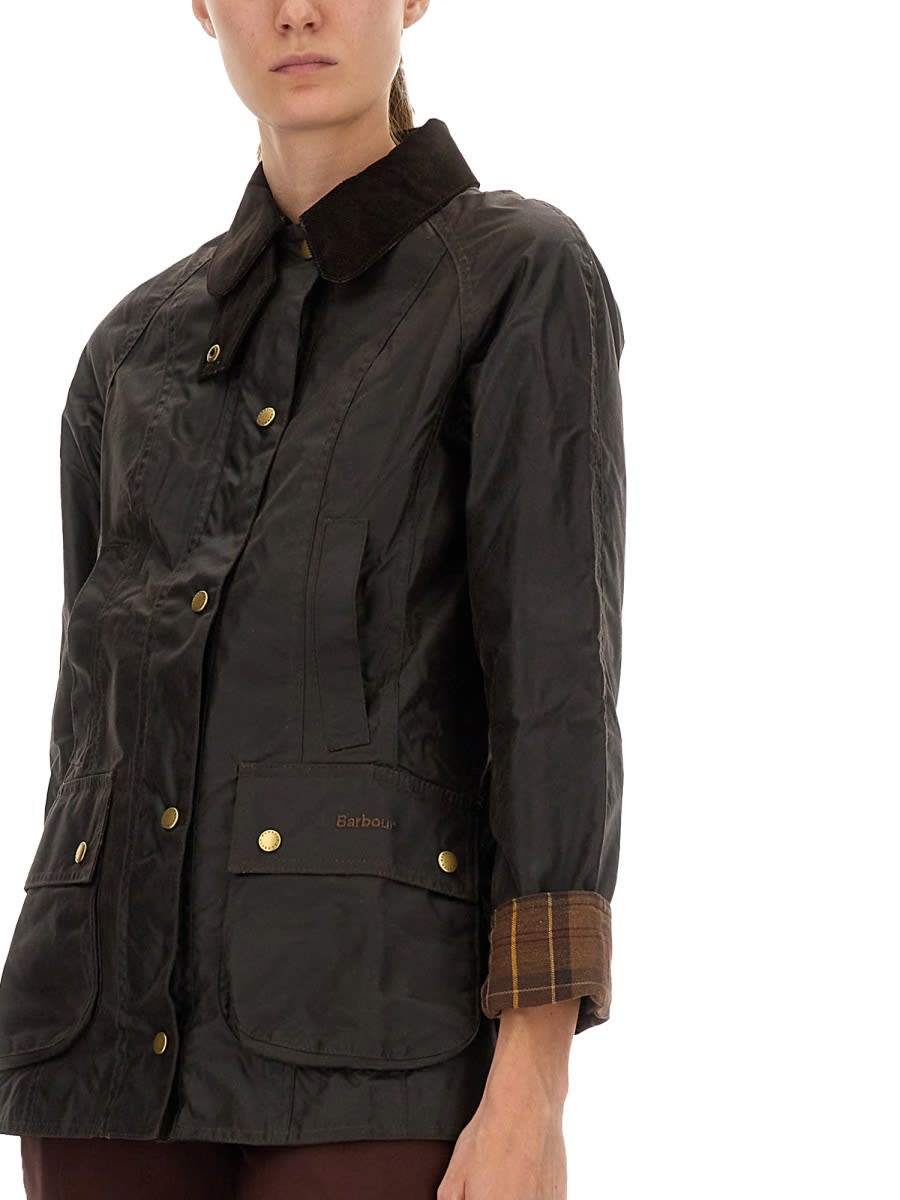 Barbour Cotton Jacket With Collared Neck And Flap Pockets In Black