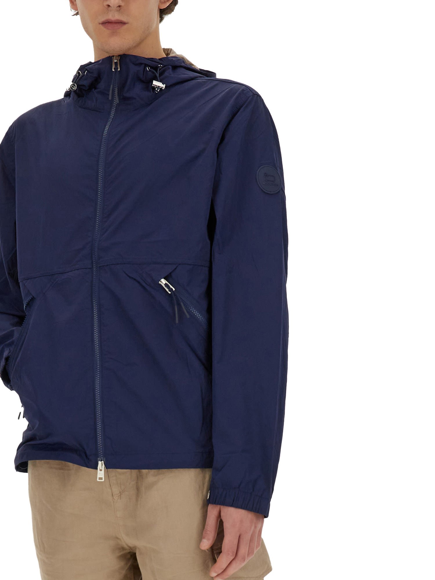 Shop Woolrich Nylon Jacket In Maritime Blue