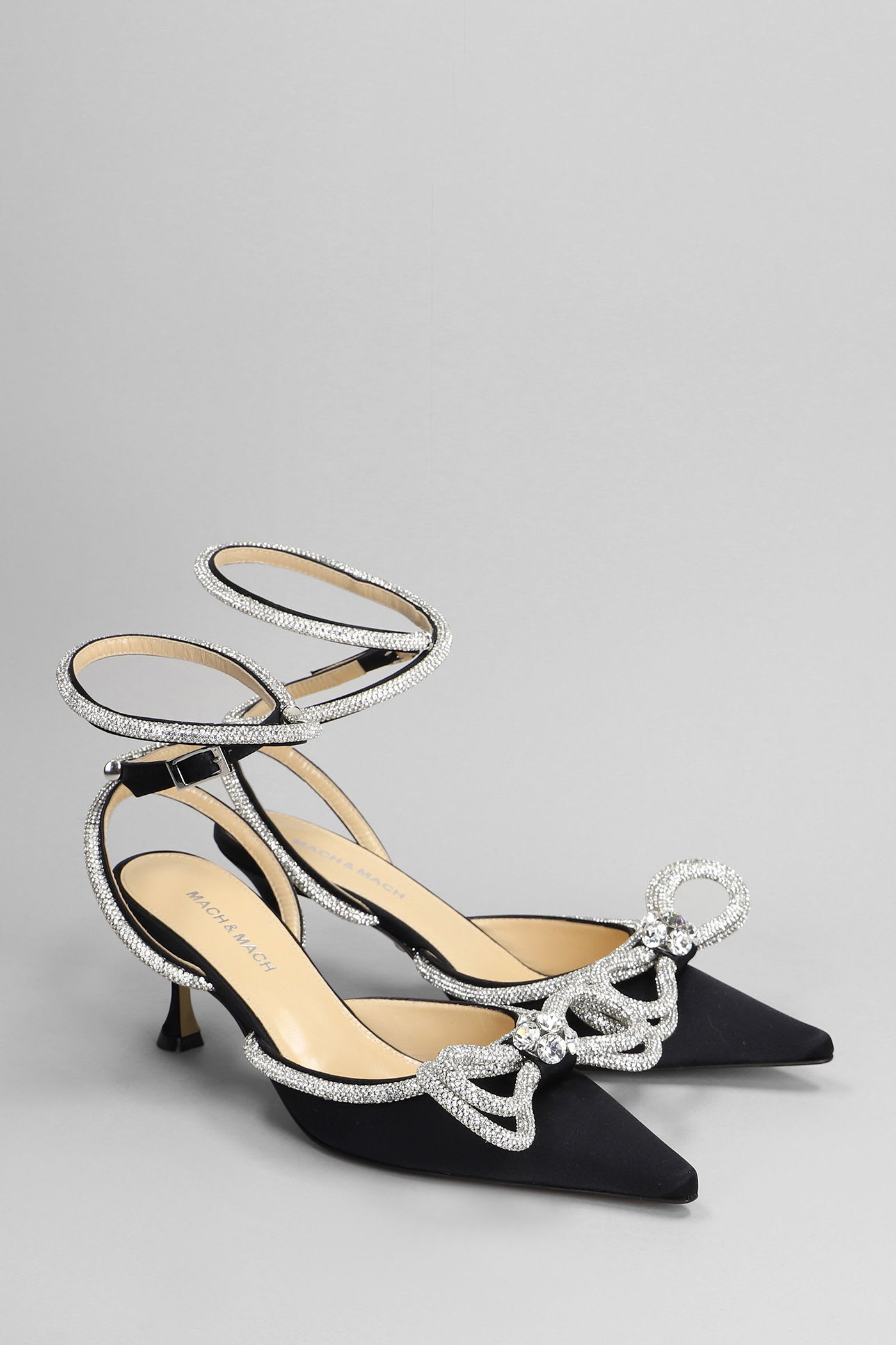 Mach & Mach Pumps In Black Silk In Black