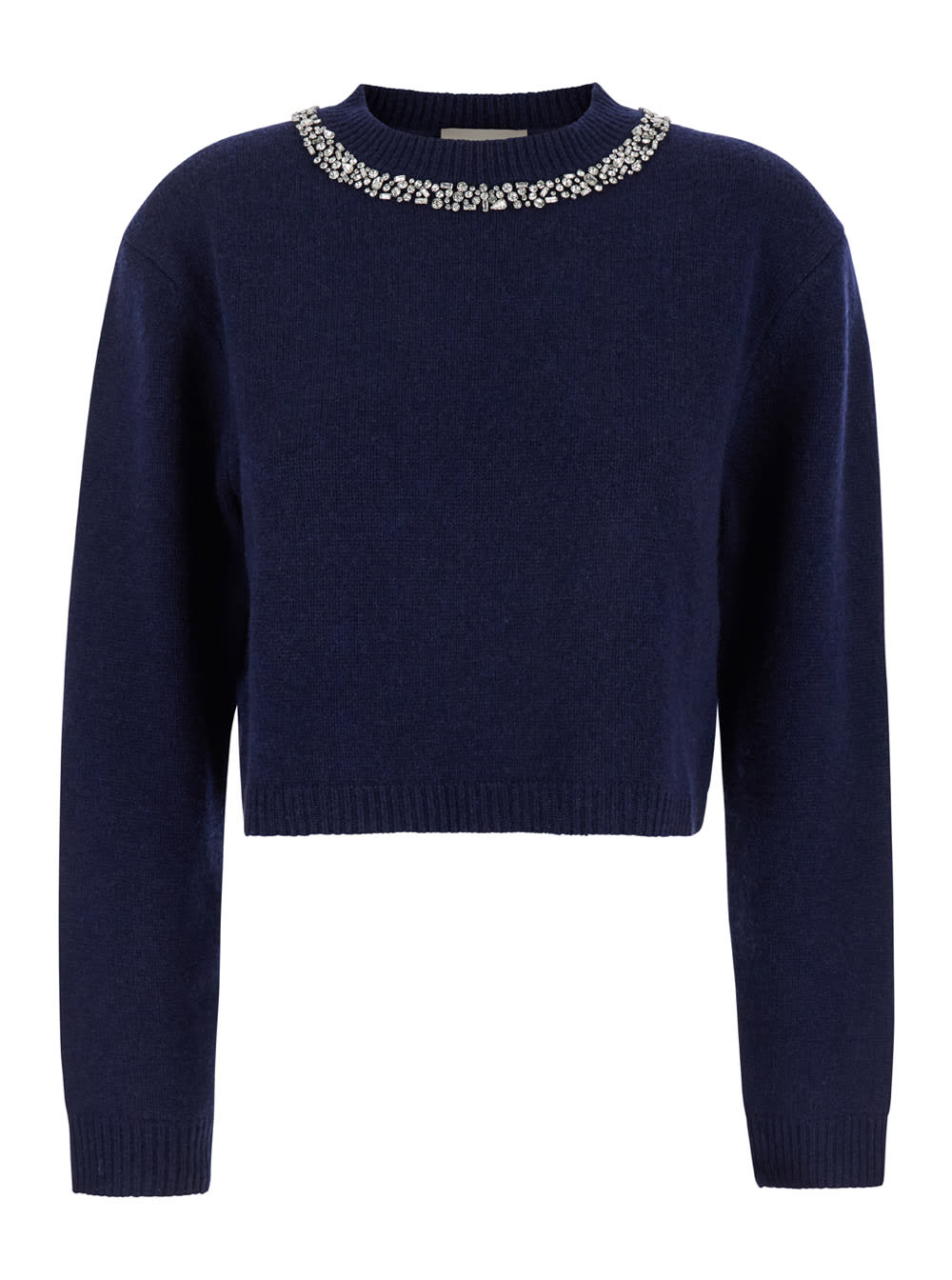 Shop Semicouture Swarovski Pull In Blu