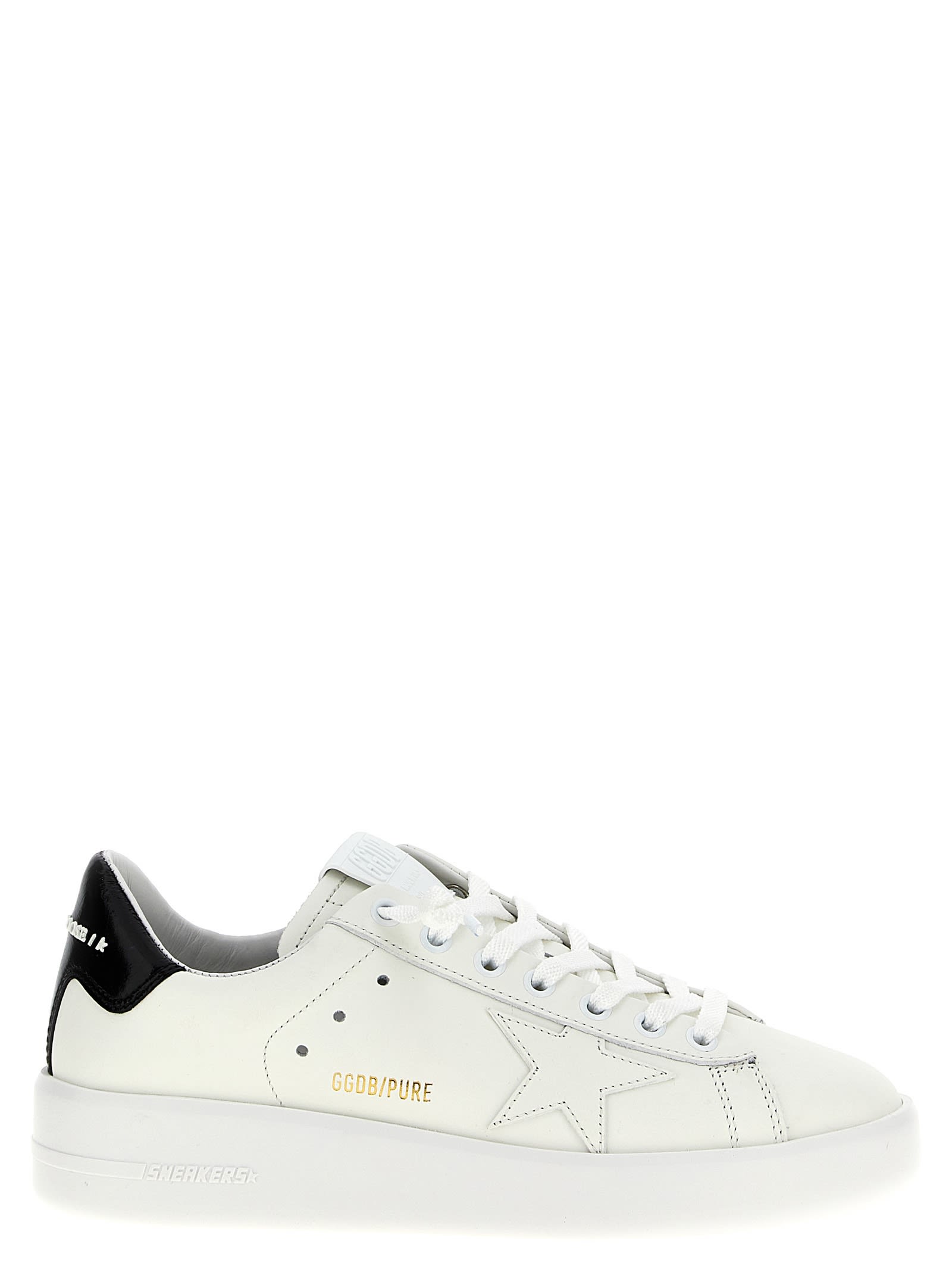 Golden Goose Deluxe Brand Contrasting Heel Sneakers With Logo Embellishments In White