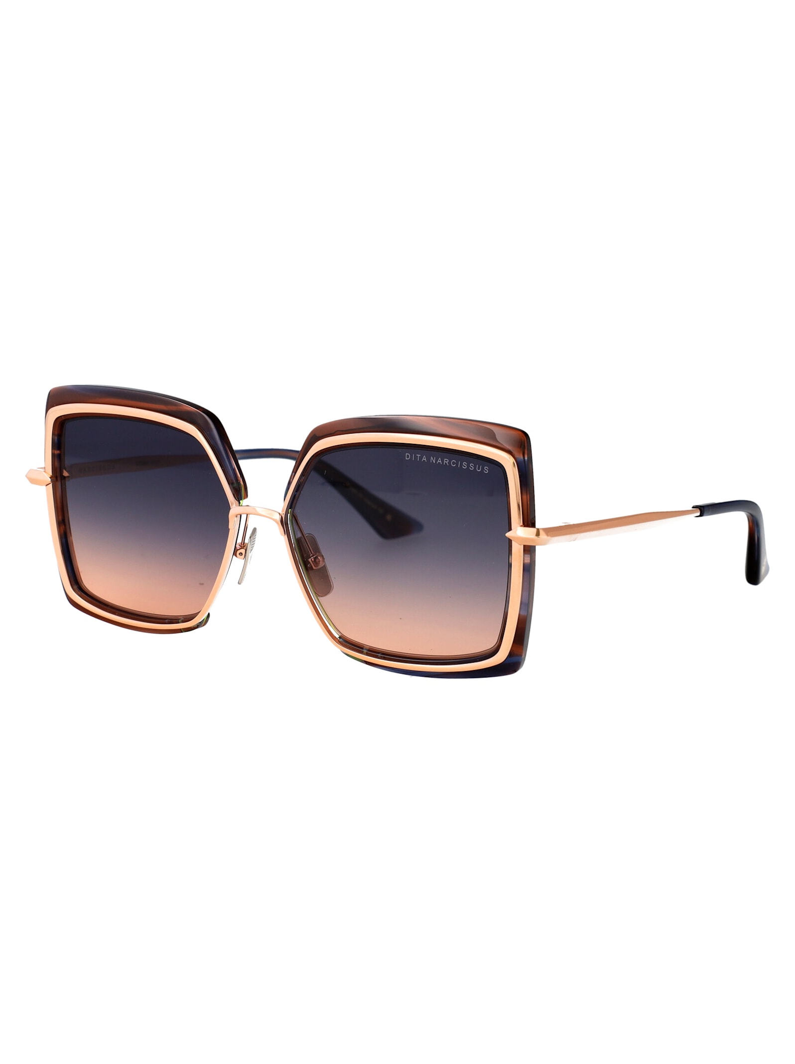 Dita Sunglasses In San Ono Swirl - Rose Gold W/ Grey To Peach Gradient