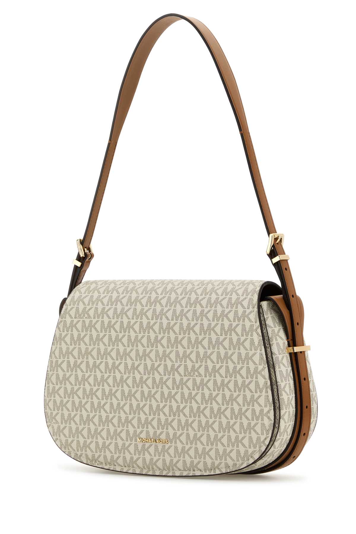 Michael Kors Printed Canvas Moore Shoulder Bag In Vanillaacrn
