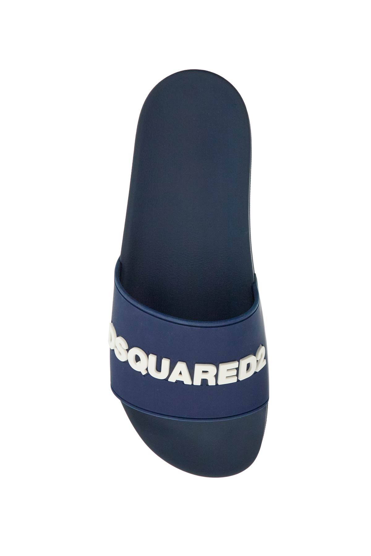 Dsquared2 Navy Blue Polyurethane Slippers With Minimalist Design And Leather Sole Men In Blu Notte (blue)