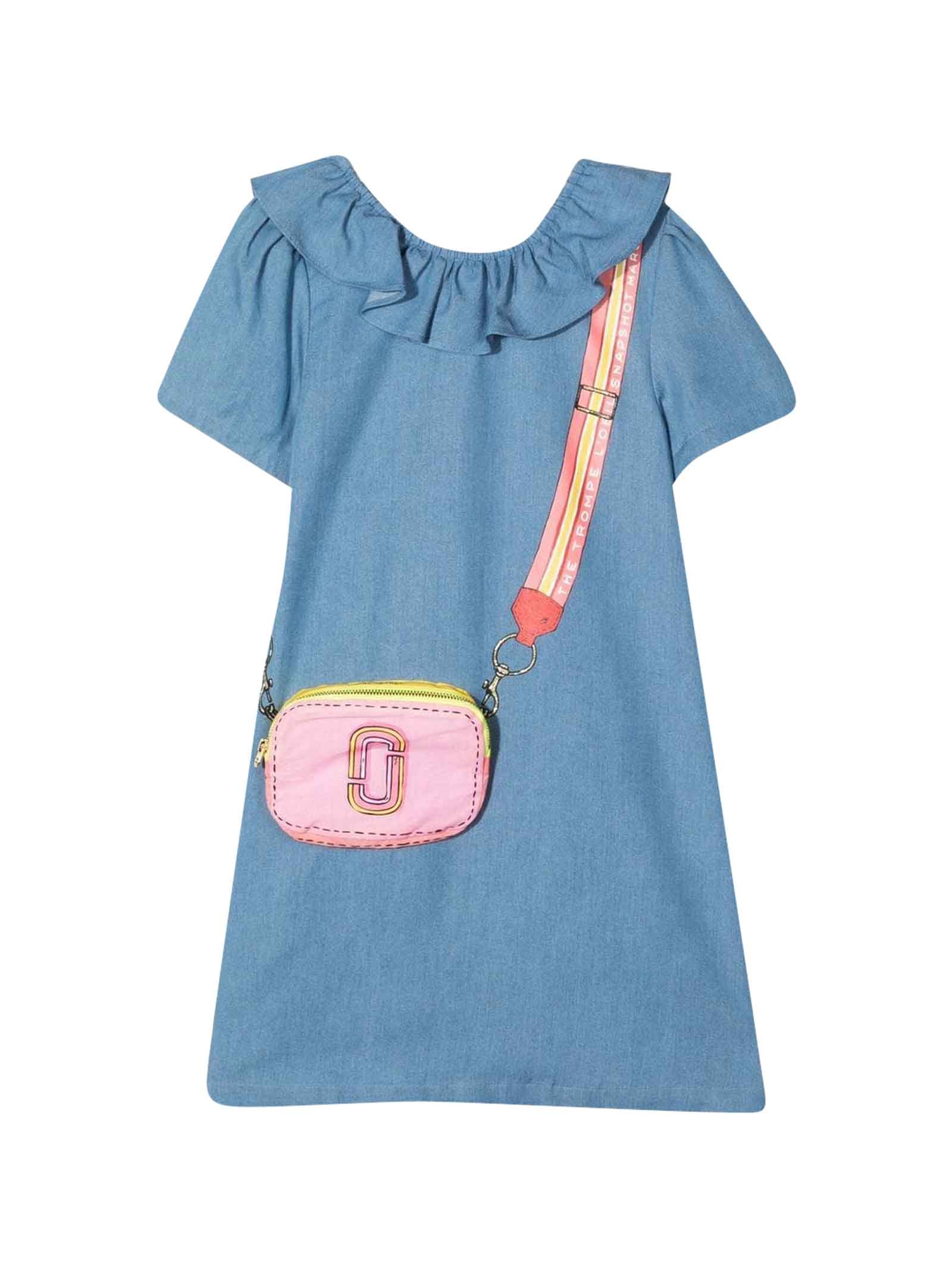 Little Marc Jacobs Blue Girl Dress With Print