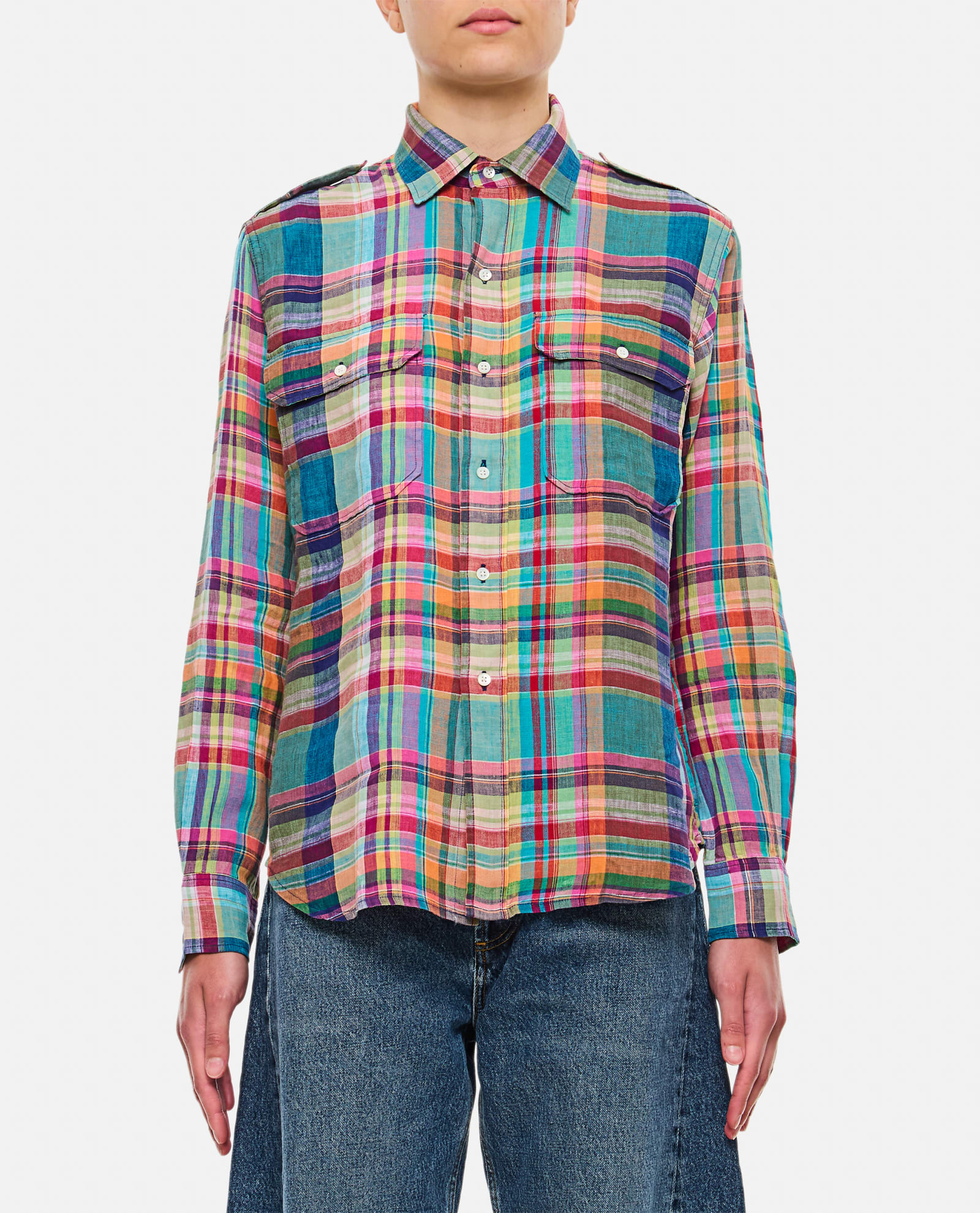 Shop Polo Ralph Lauren Long Sleeve Shirt In Multicolour