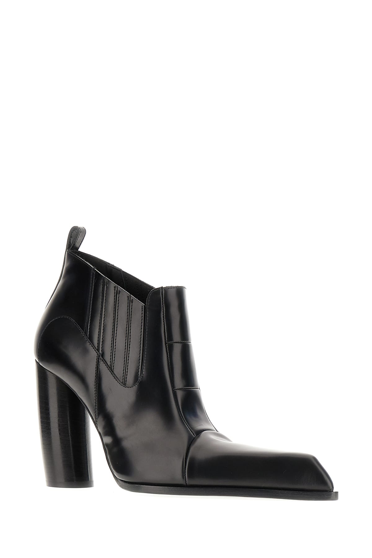 Shop Off-white Black Leather Moon Beatle Shade Ankle Boots In 4545