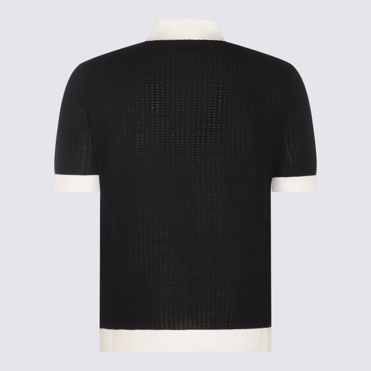 Shop Amiri Black And White Cotton Blend Polo Shirt