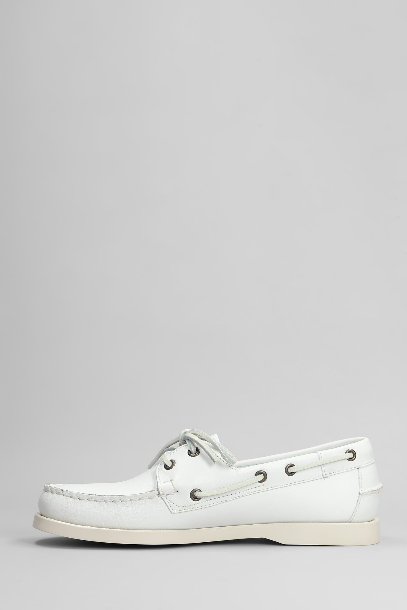 Sebago Portland Loafers In White Leather