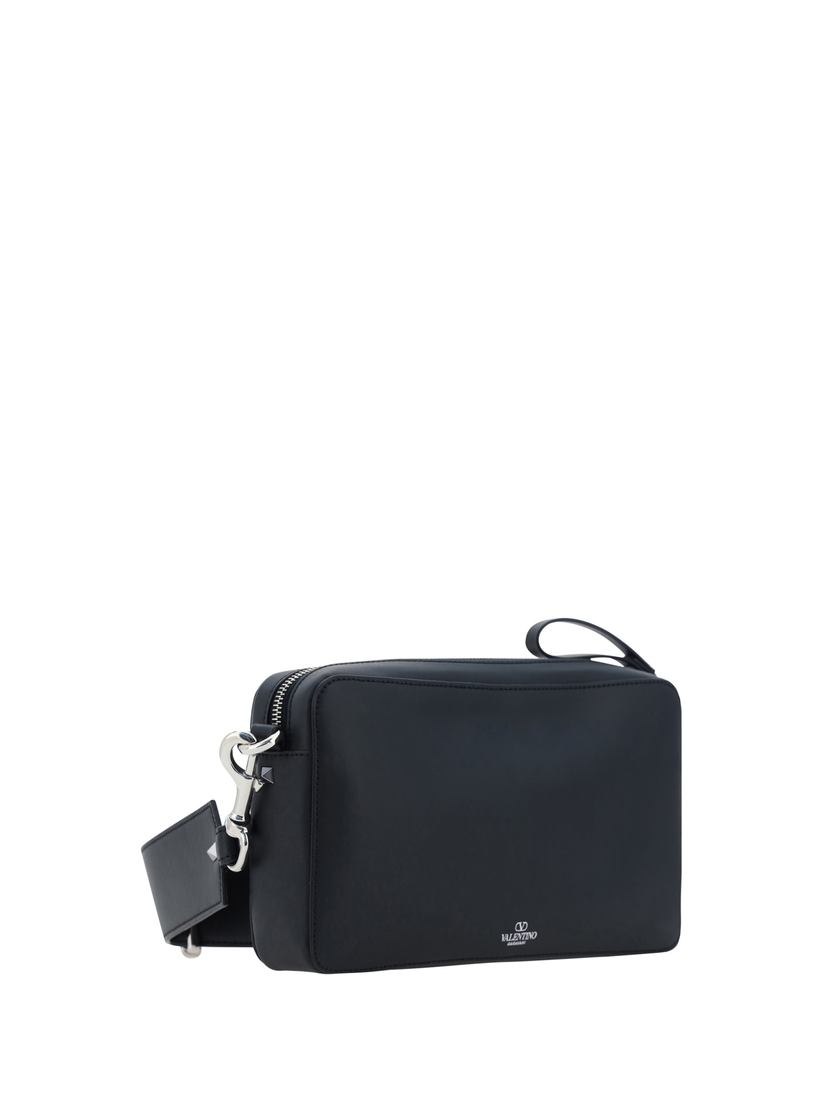 Shop Valentino Vltn Shoulder Bag In Nero/bianco