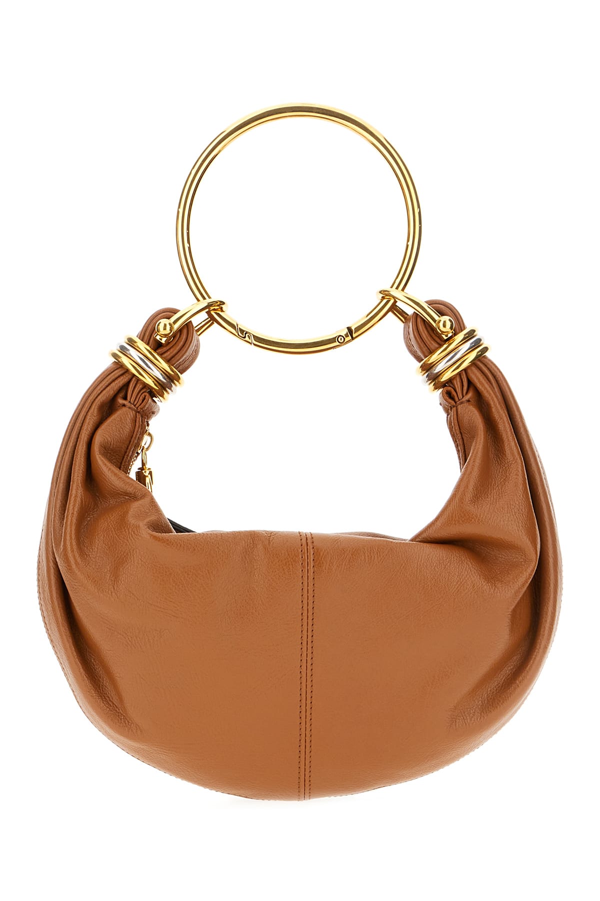 Shop Chloé Camel Leather Hobo Handbag In Claybrown