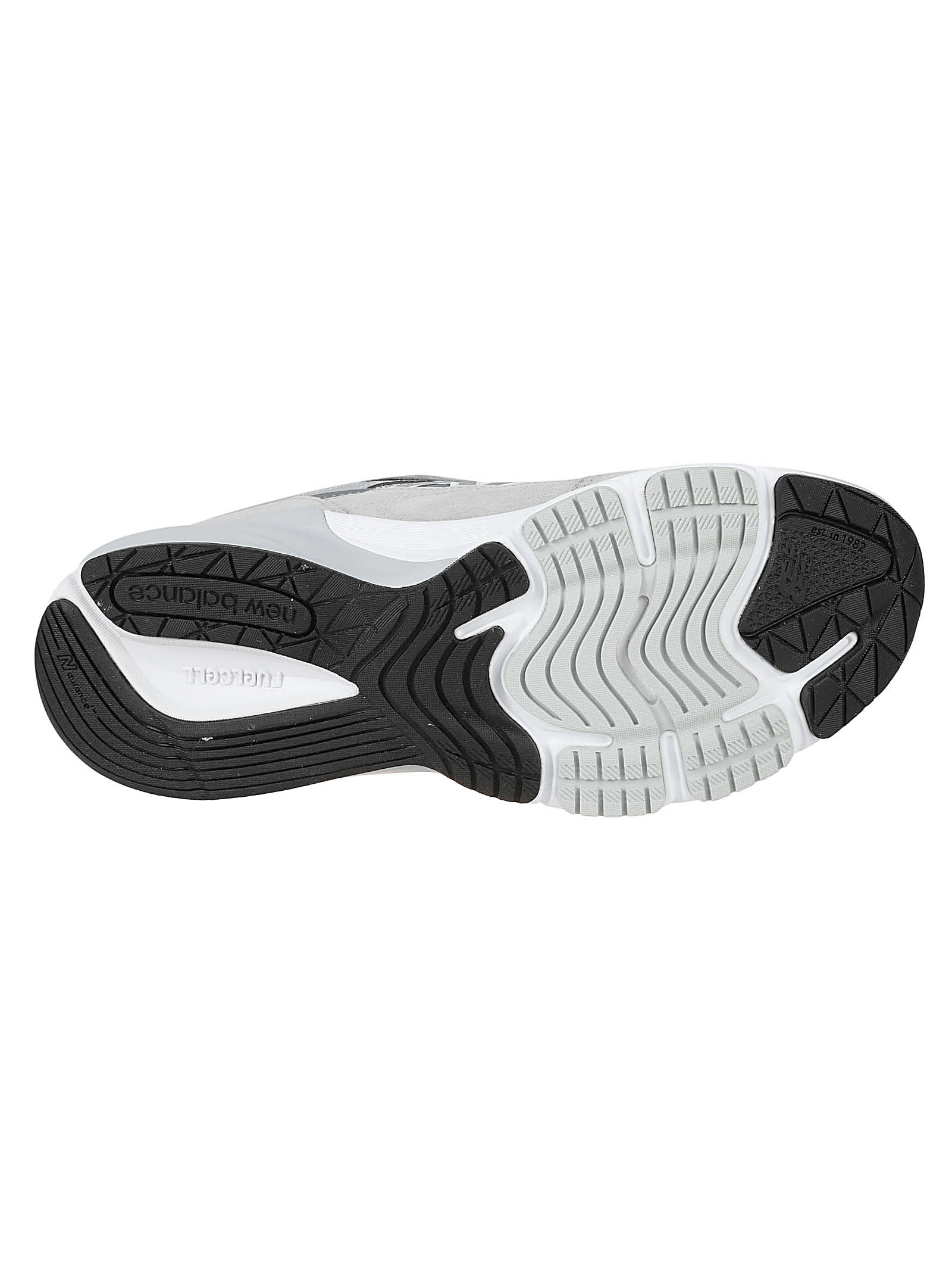 New Balance Grey Low Top Sneakers With Logo Detail In Suede And Tech Fabric Man In Cool Grey