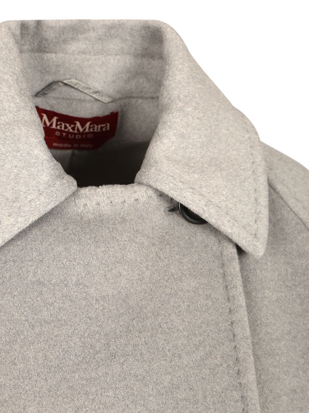 Max Mara Double-breasted Wool Pea Coat In Gray