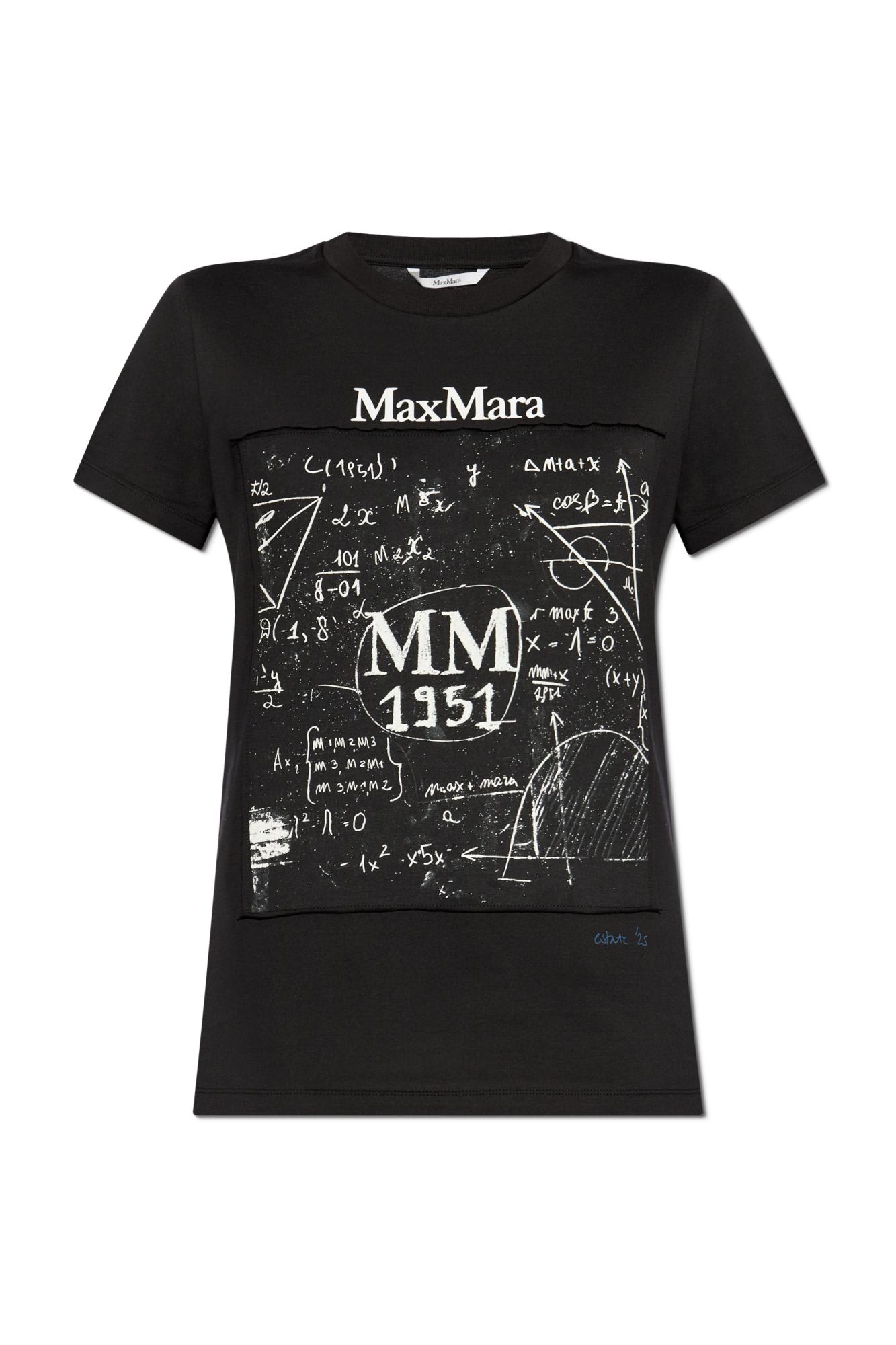Max Mara Crew Neck Jersey T-shirt With Graphic Print