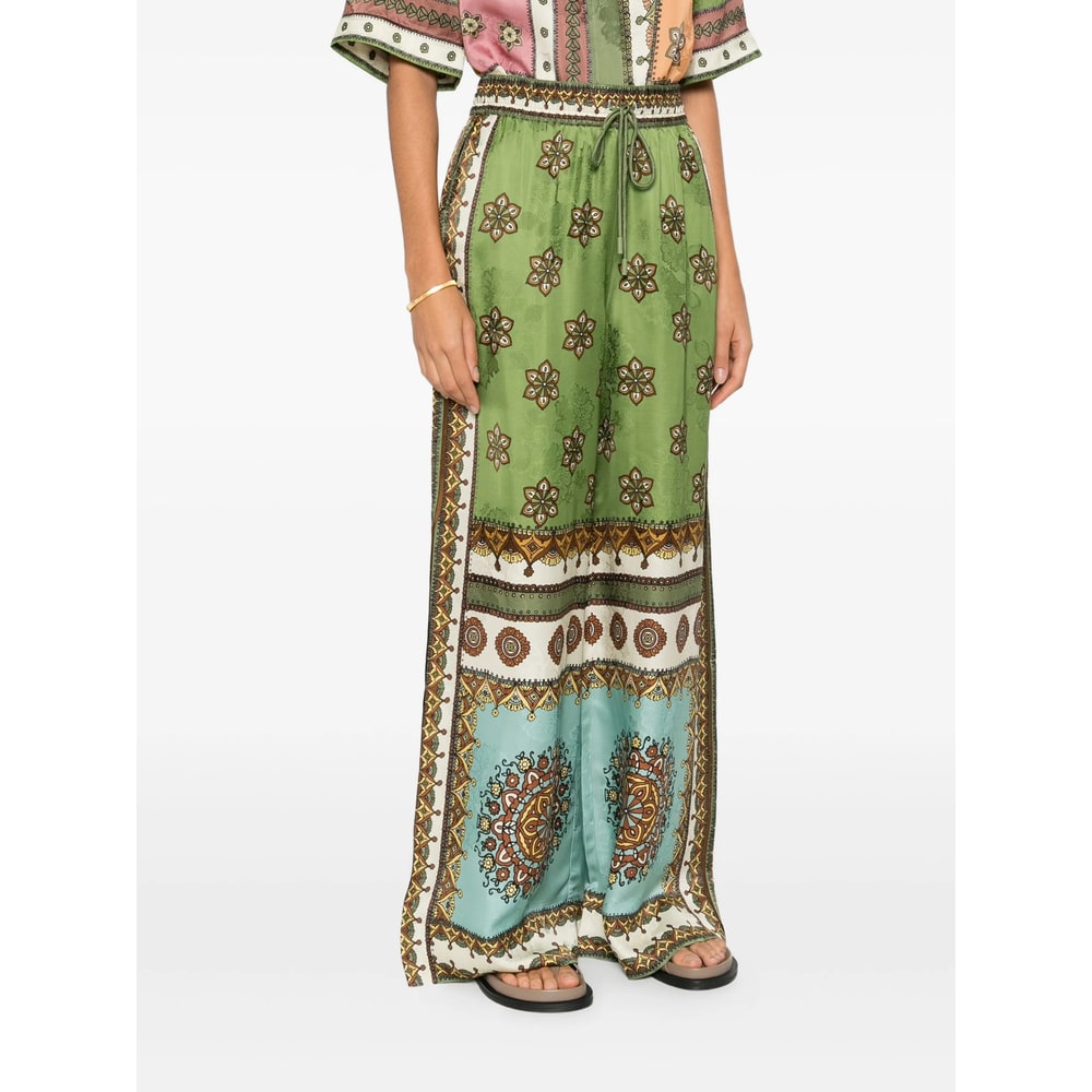 Alemais Contina Printed Jacquard Wide-leg Pants In Multi