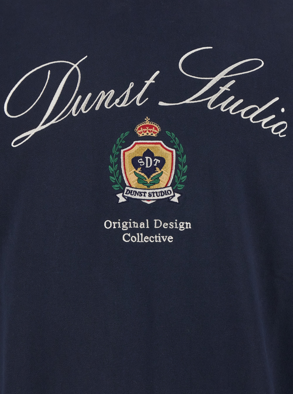 Dunst Blue Crewneck Sweatshirt With Embroidery On The Front And Back In Cotton Man In Blu