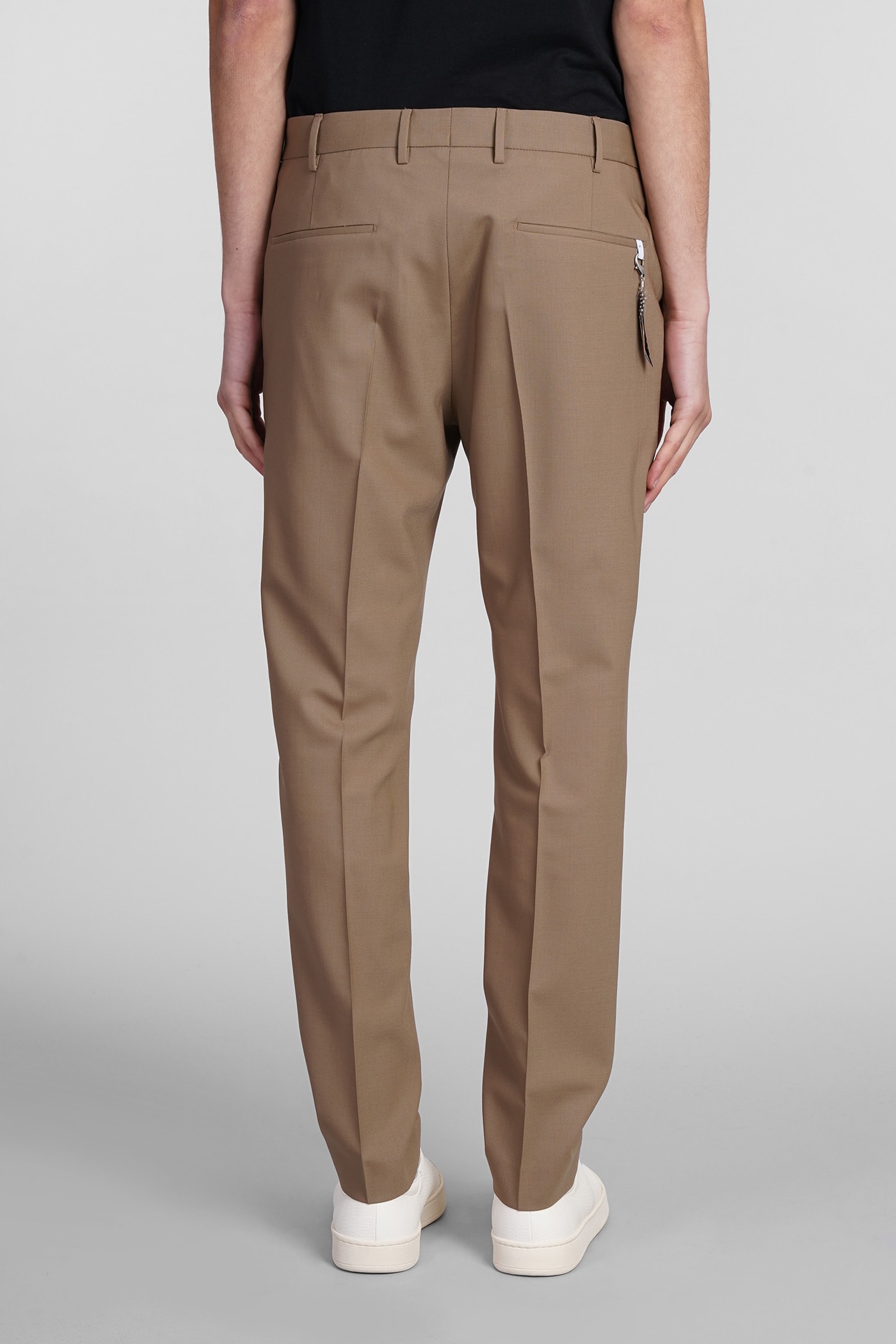 Shop Pt01 Pants In Taupe Wool
