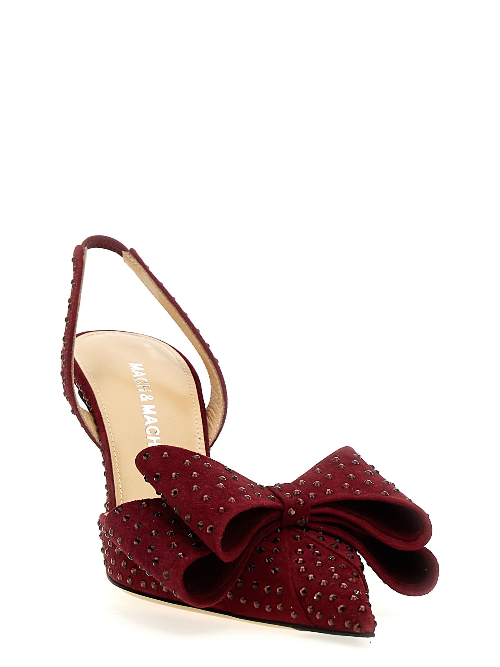 サンダル・ミュール MACH & MACH Burgundy suede pumps Mach & Mach Burgundy Suede Pumps In Bordeaux | ModeSens