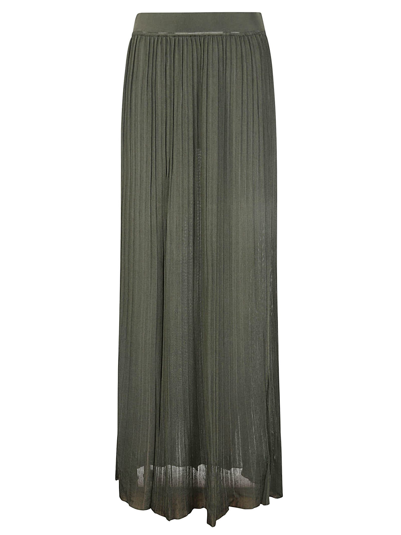 Archiviob Pleated Viscose Skirt In Green