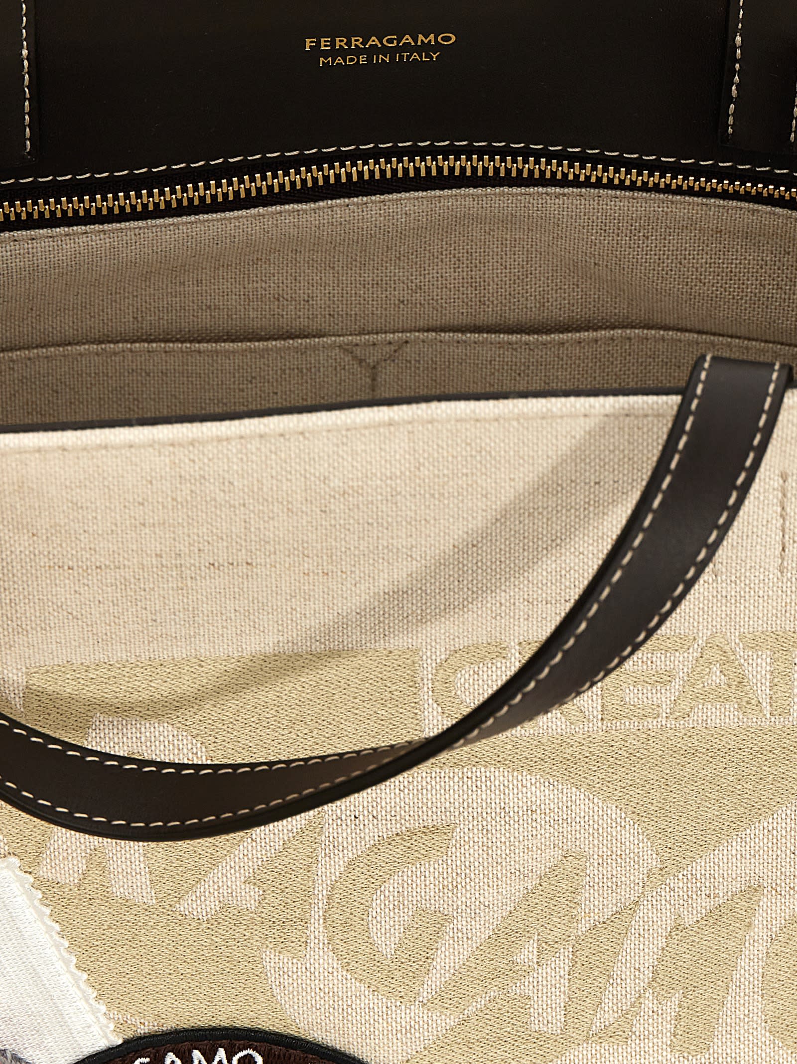 Ferragamo Tote Bag S Handbag In Beige-brown