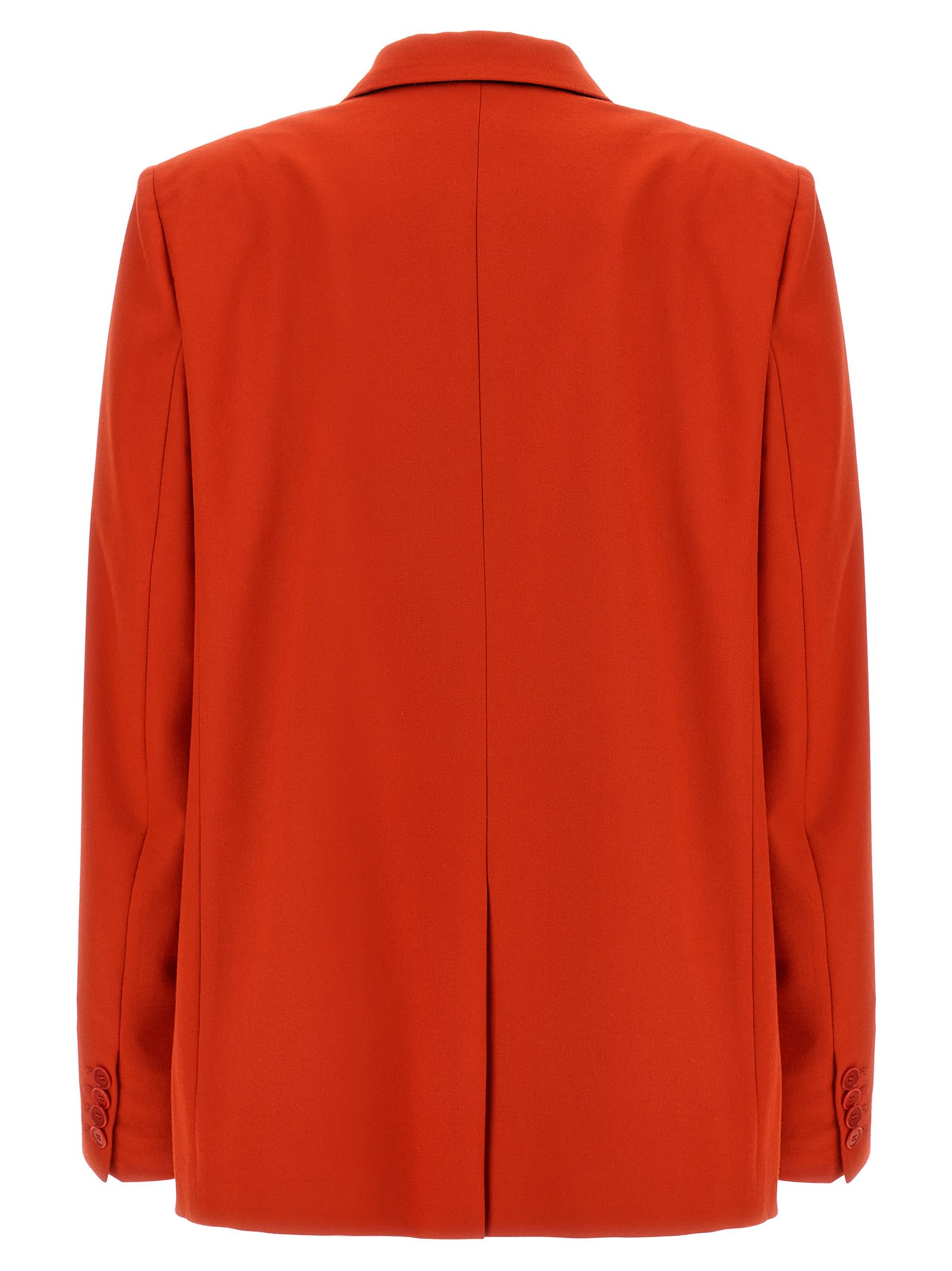 Stella Mccartney Double-breasted Wool Blazer Featuring Peak Lapels In Red