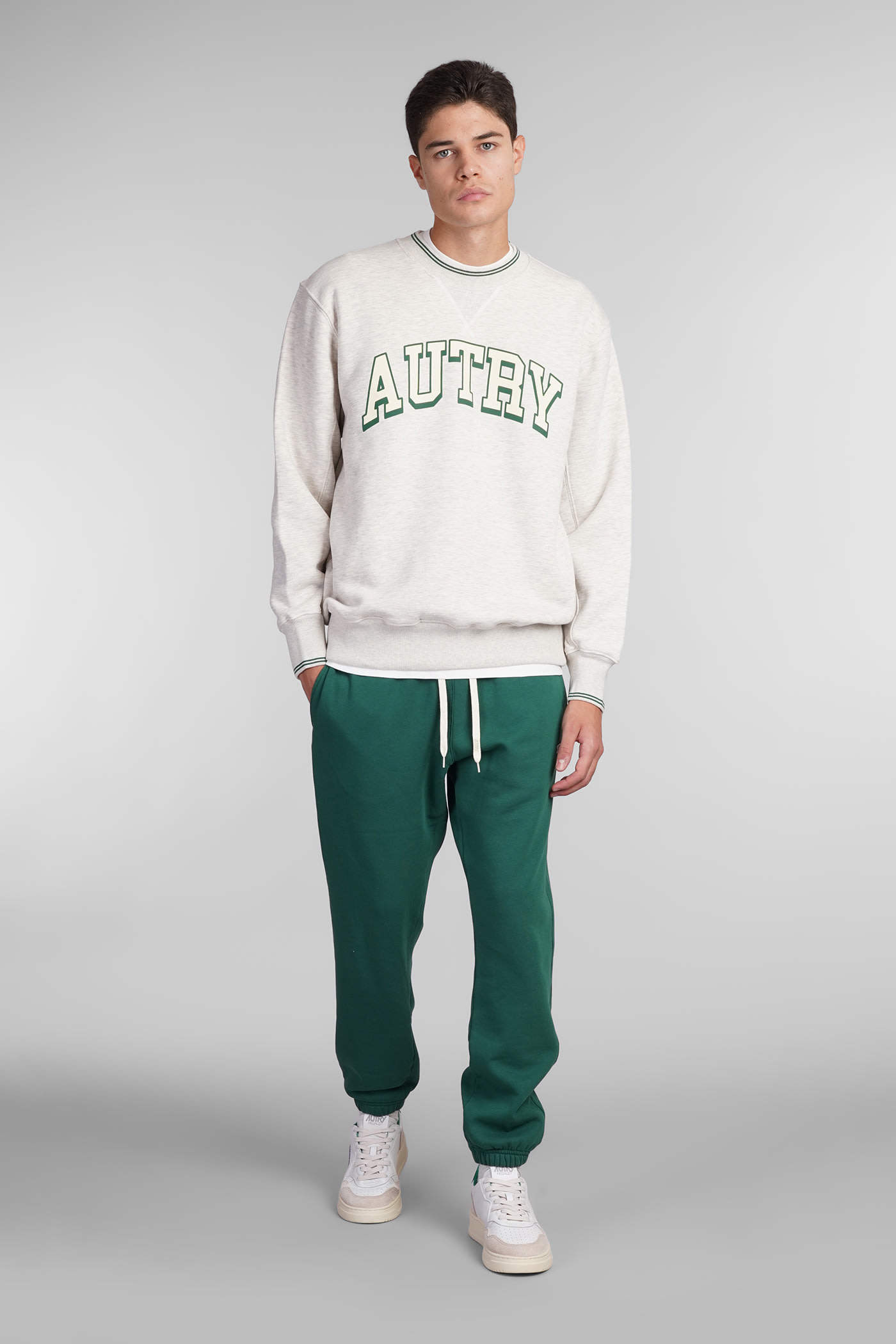 Shop Autry Sweatshirt In Grey Cotton