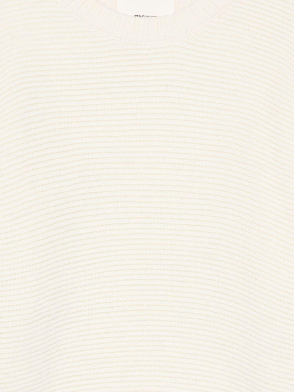 Msgm Kids Ribbed Knit Sweater In White