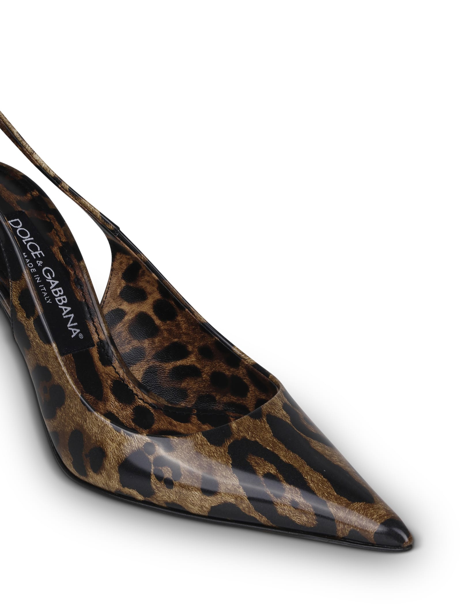 Shop Dolce & Gabbana Kim Leopard-print Slingback Pumps