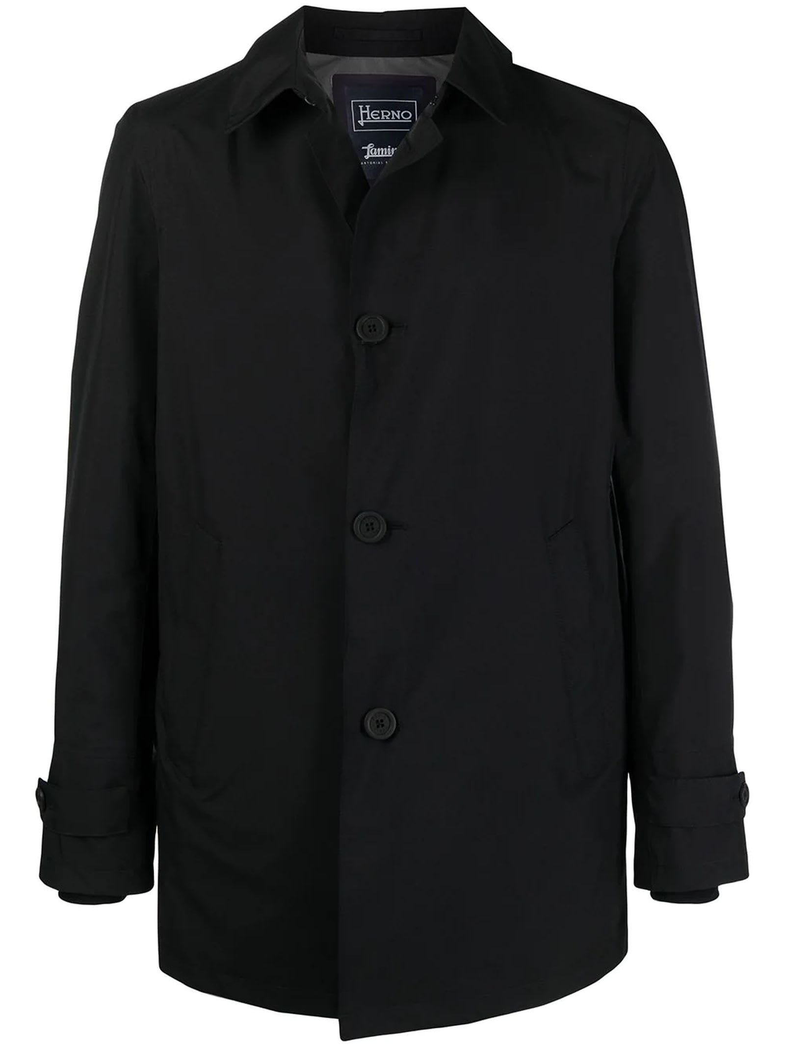 Shop Herno Black Waterproof Raincoat