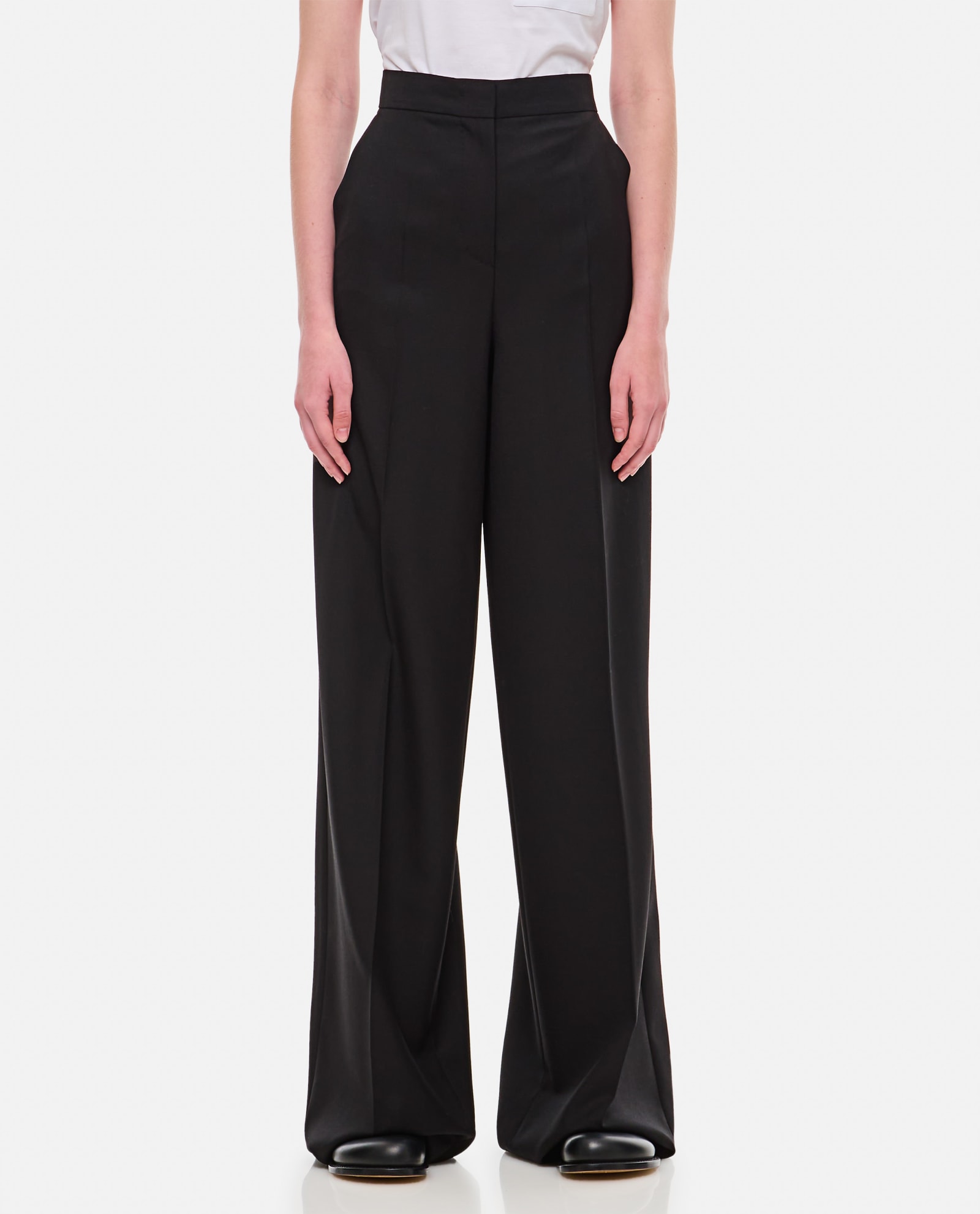 Shop Max Mara Senna Wide Leg Pants In Black