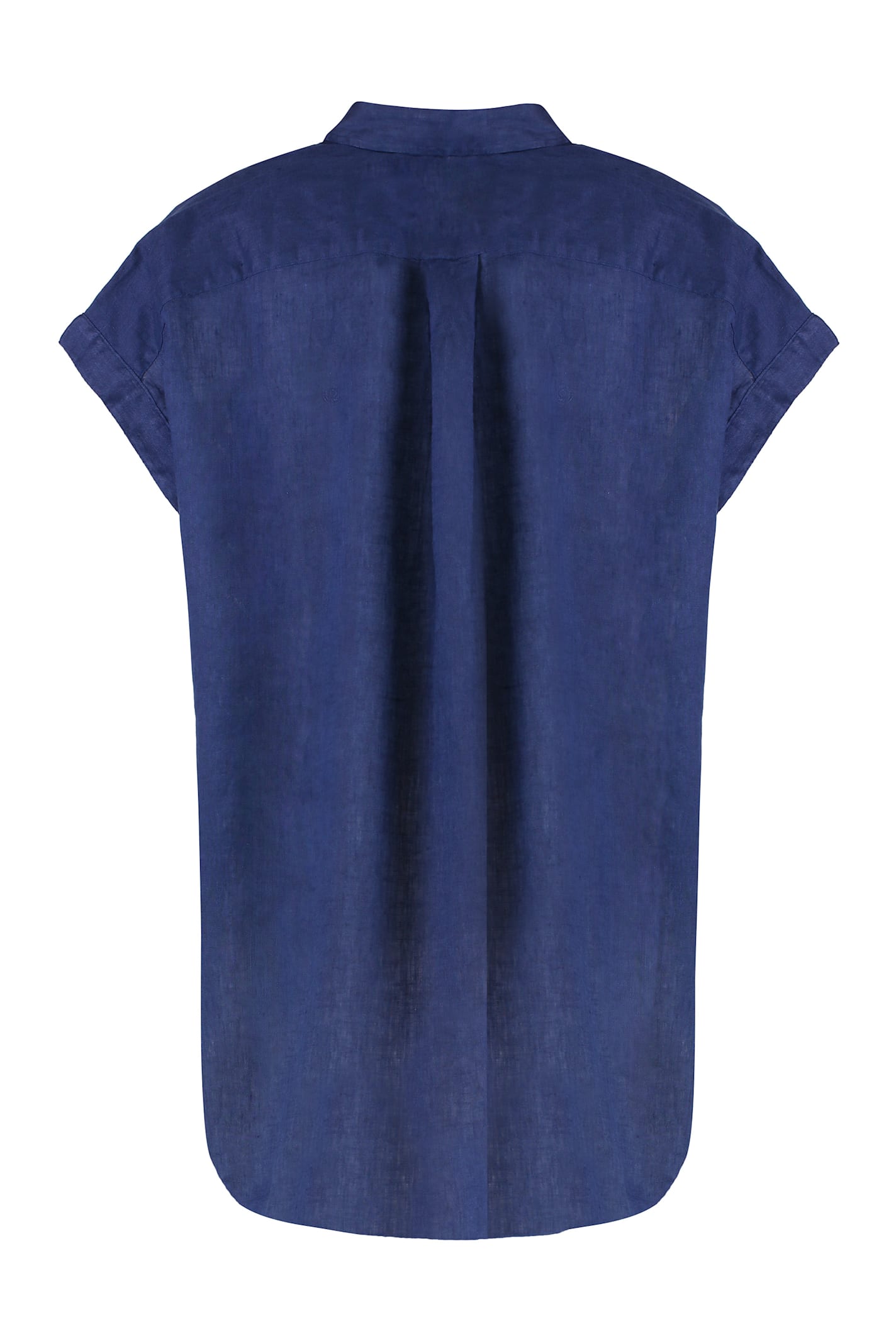 Shop Polo Ralph Lauren Linen Blouse In Blue