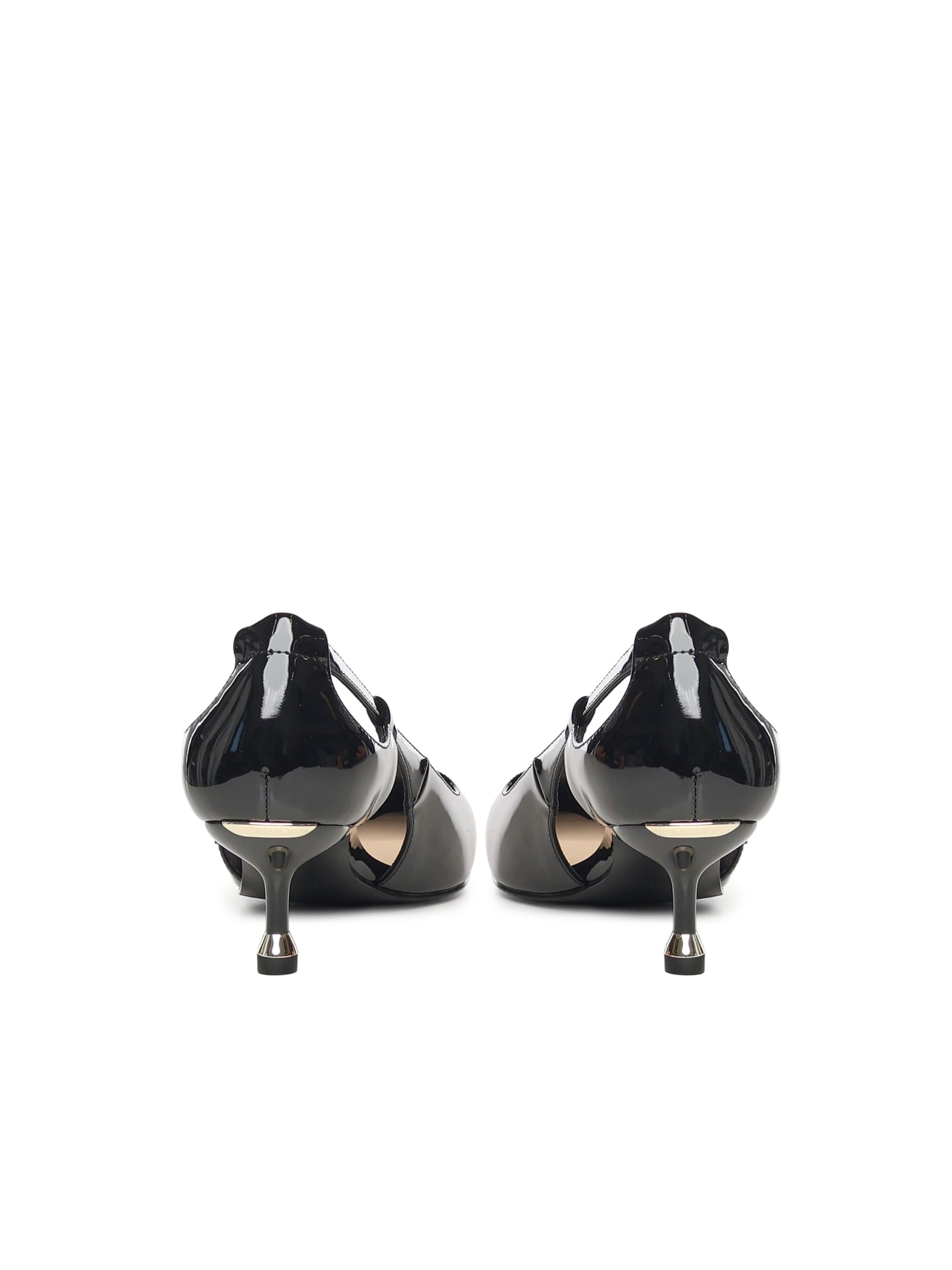 Liu •jo Patent Leather Pumps With Cut-outs In Black