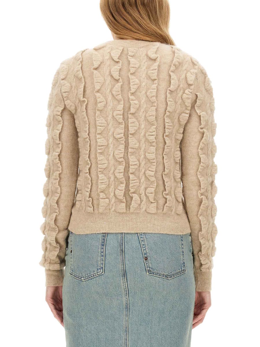 Shop Moschino Wool Blend Sweater In Ivory