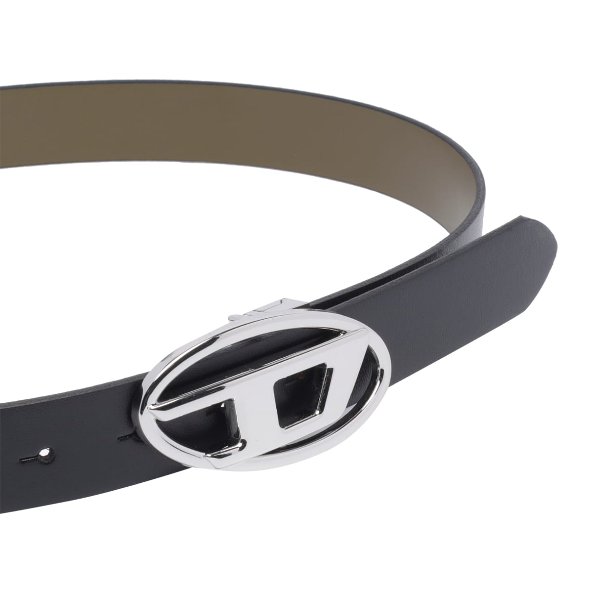 Diesel B-1dr Reversible Leather Belt In Black