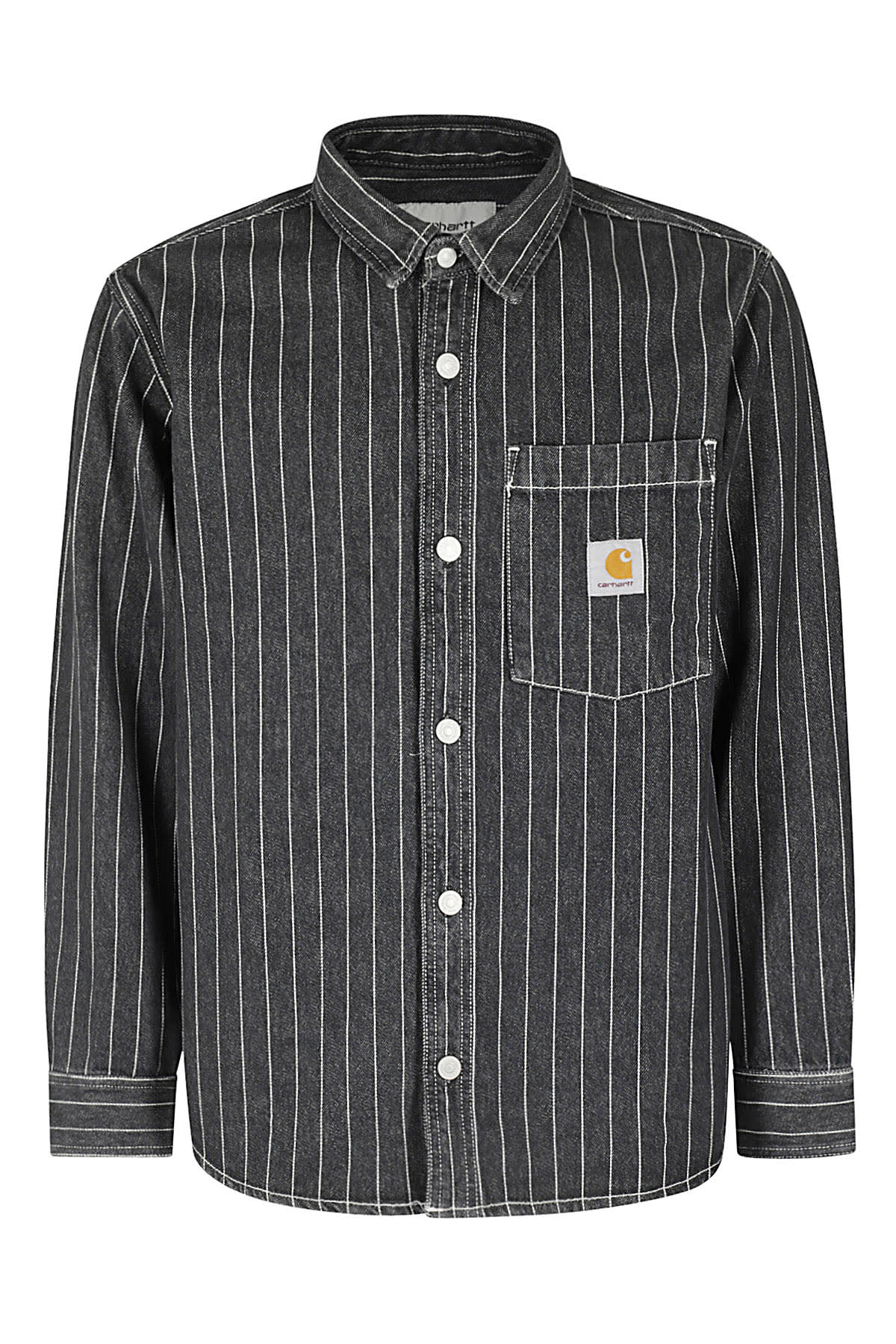 Carhartt Orlean Shirt Jac In Black White Stone