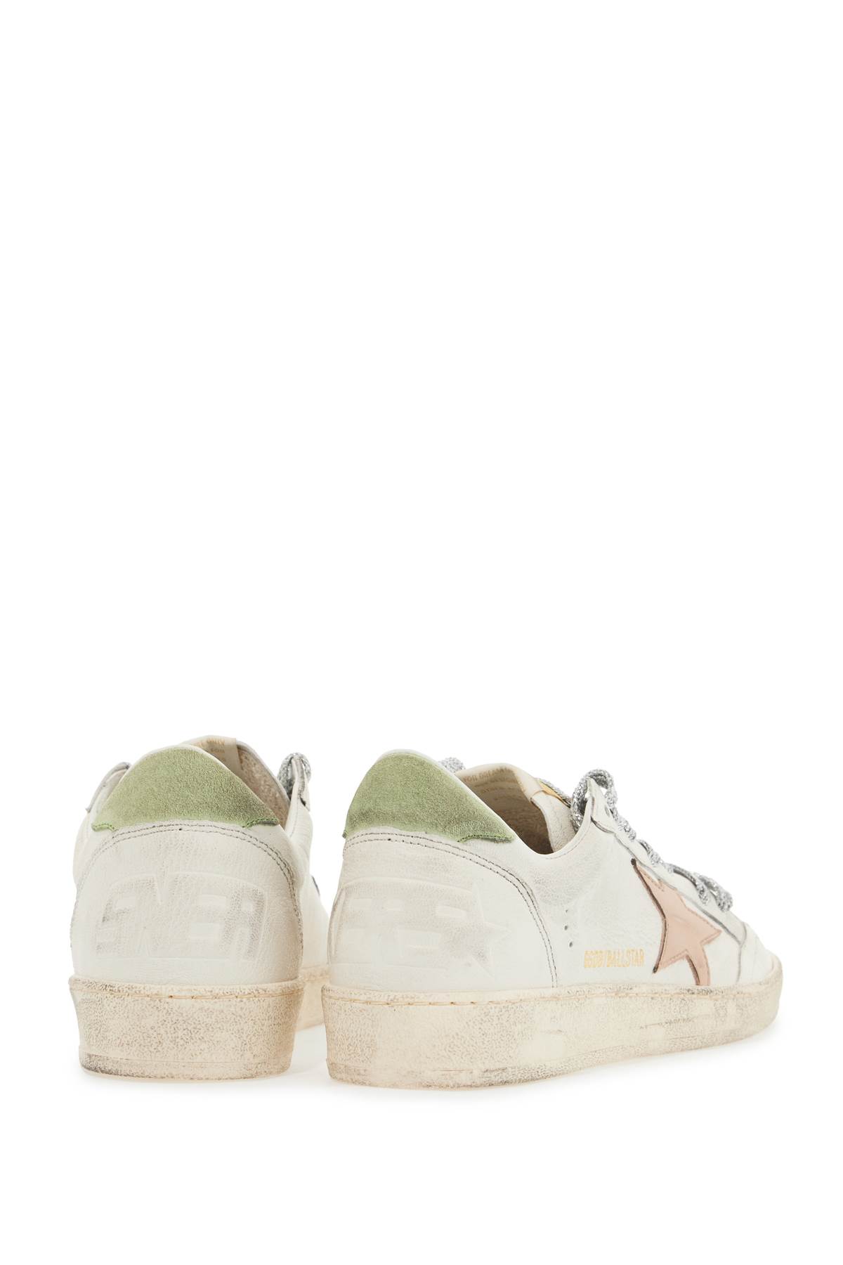 Golden Goose Ball Star Leather Sneakers With Iconic Contrasting Star In Neutral