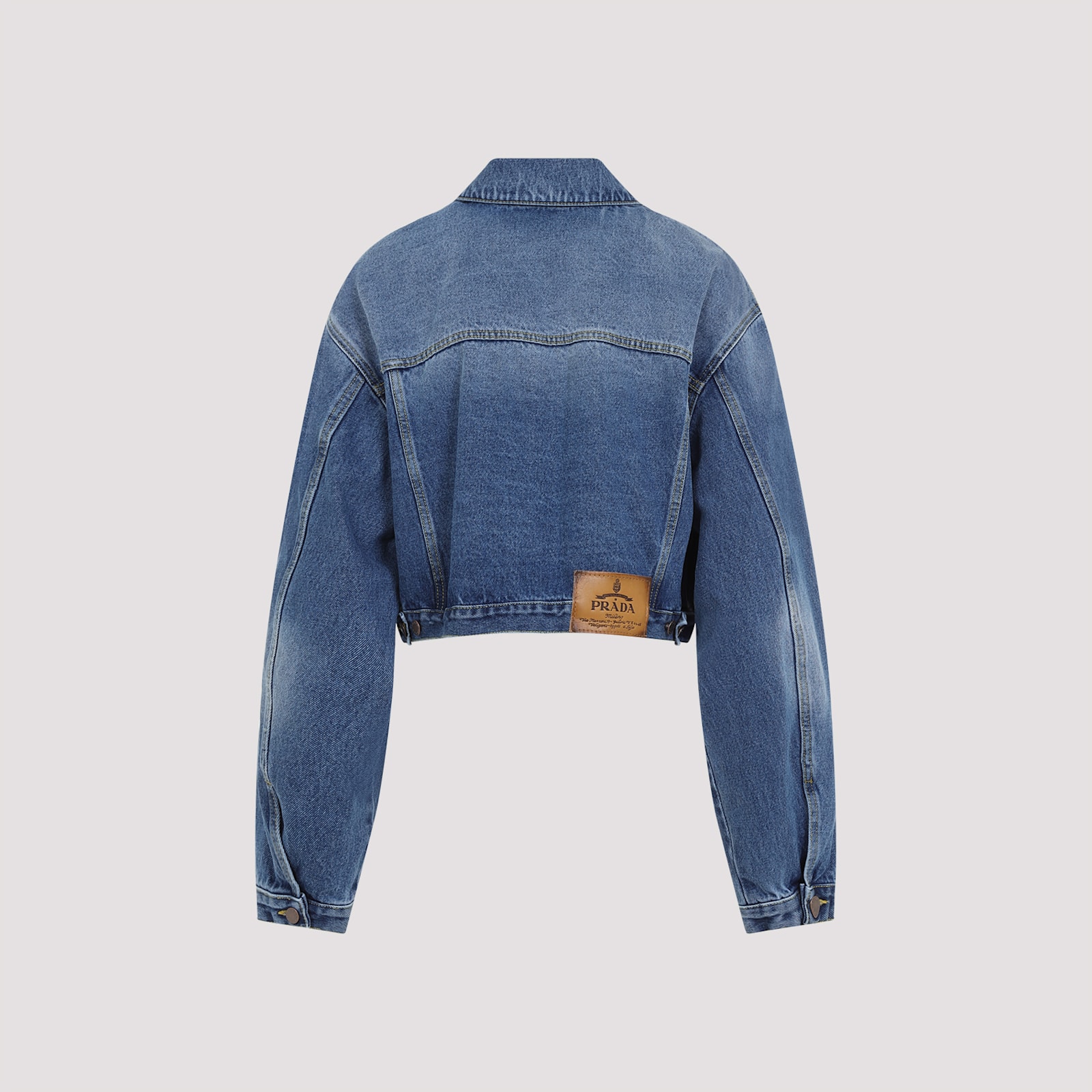 Shop Prada Denim Jacket In Light Blue
