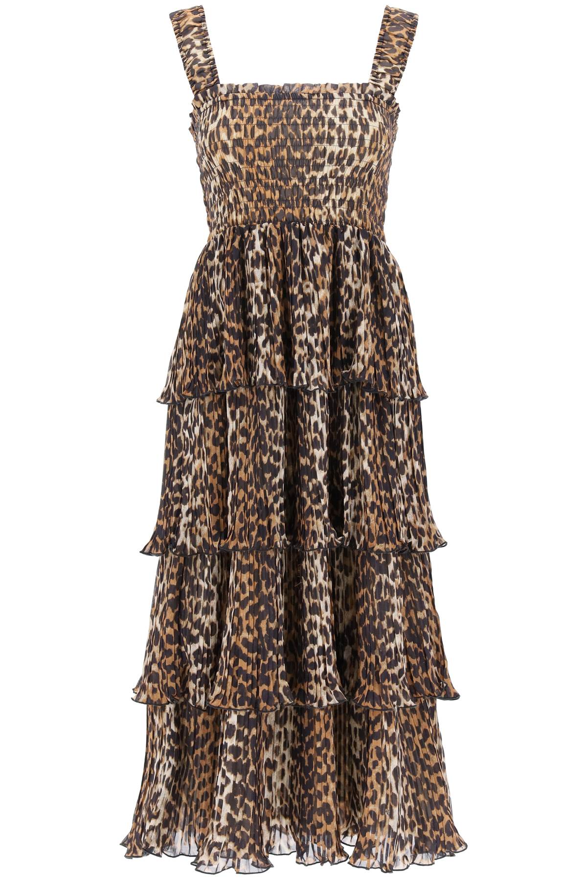 Leopard Flounce Long Dress
