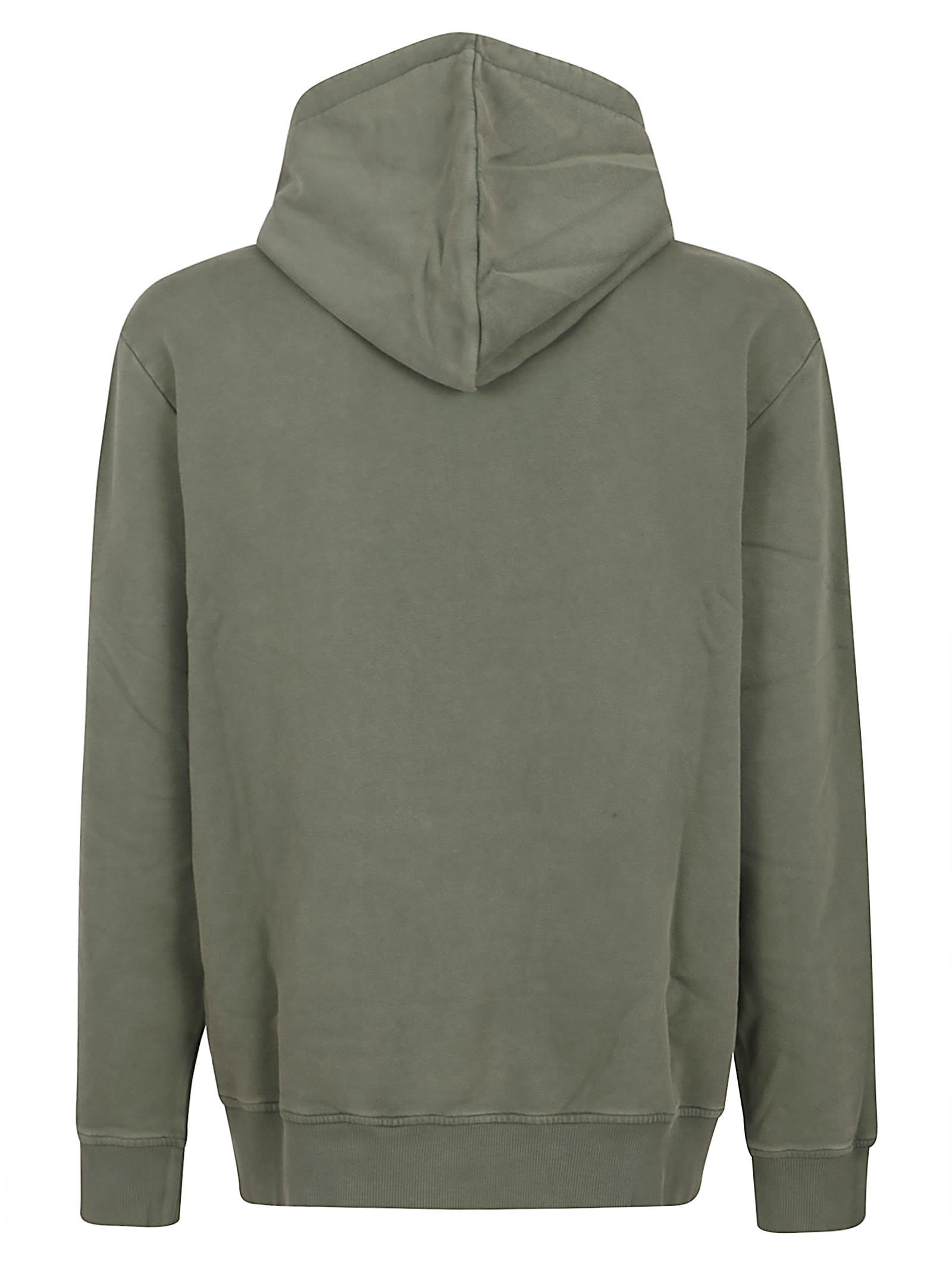 Balmain Vintage-style Organic Cotton Hoodie With Embroidered Logo In Green
