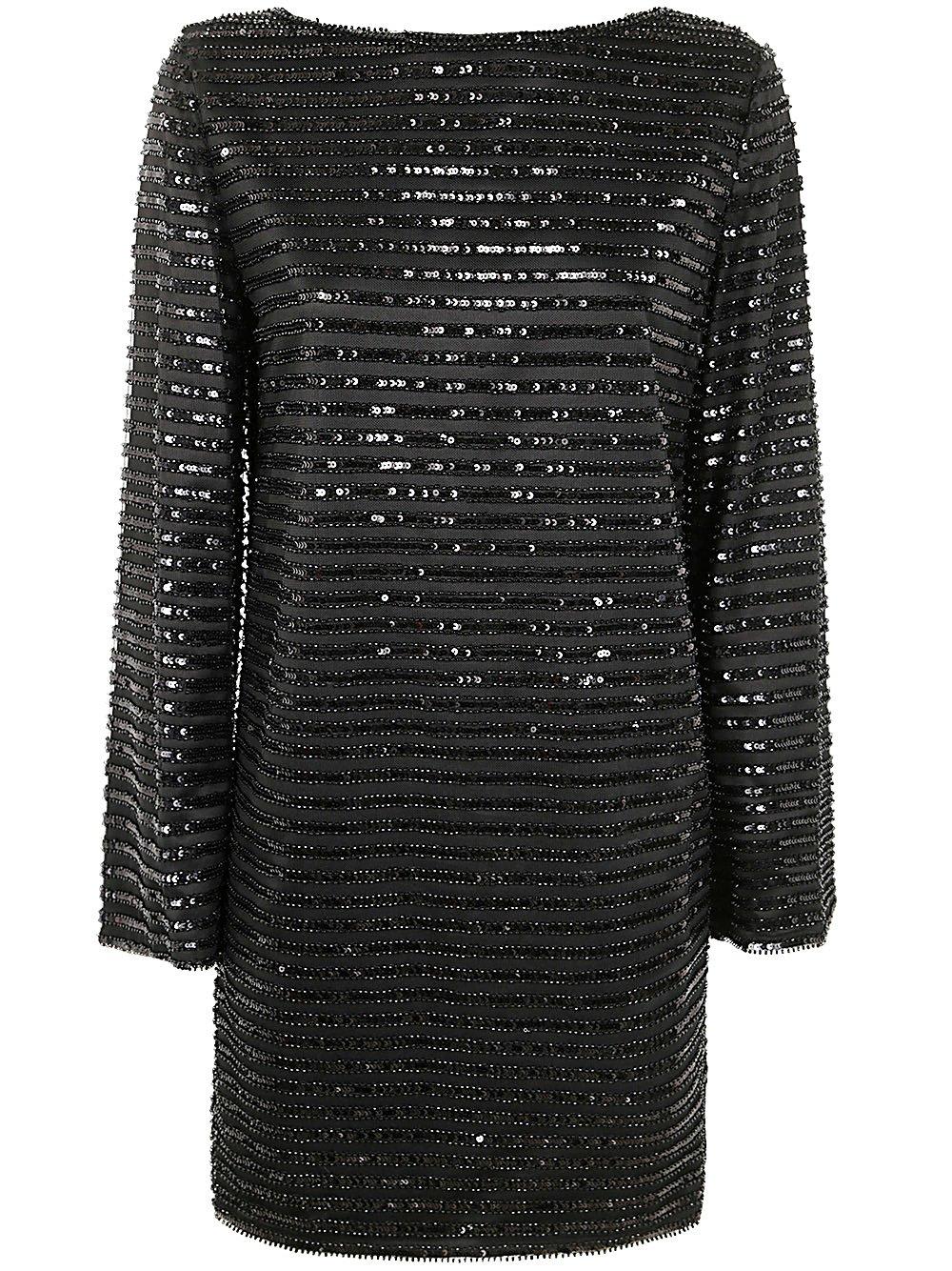 Stripe-sequin Embellished Shift Dress