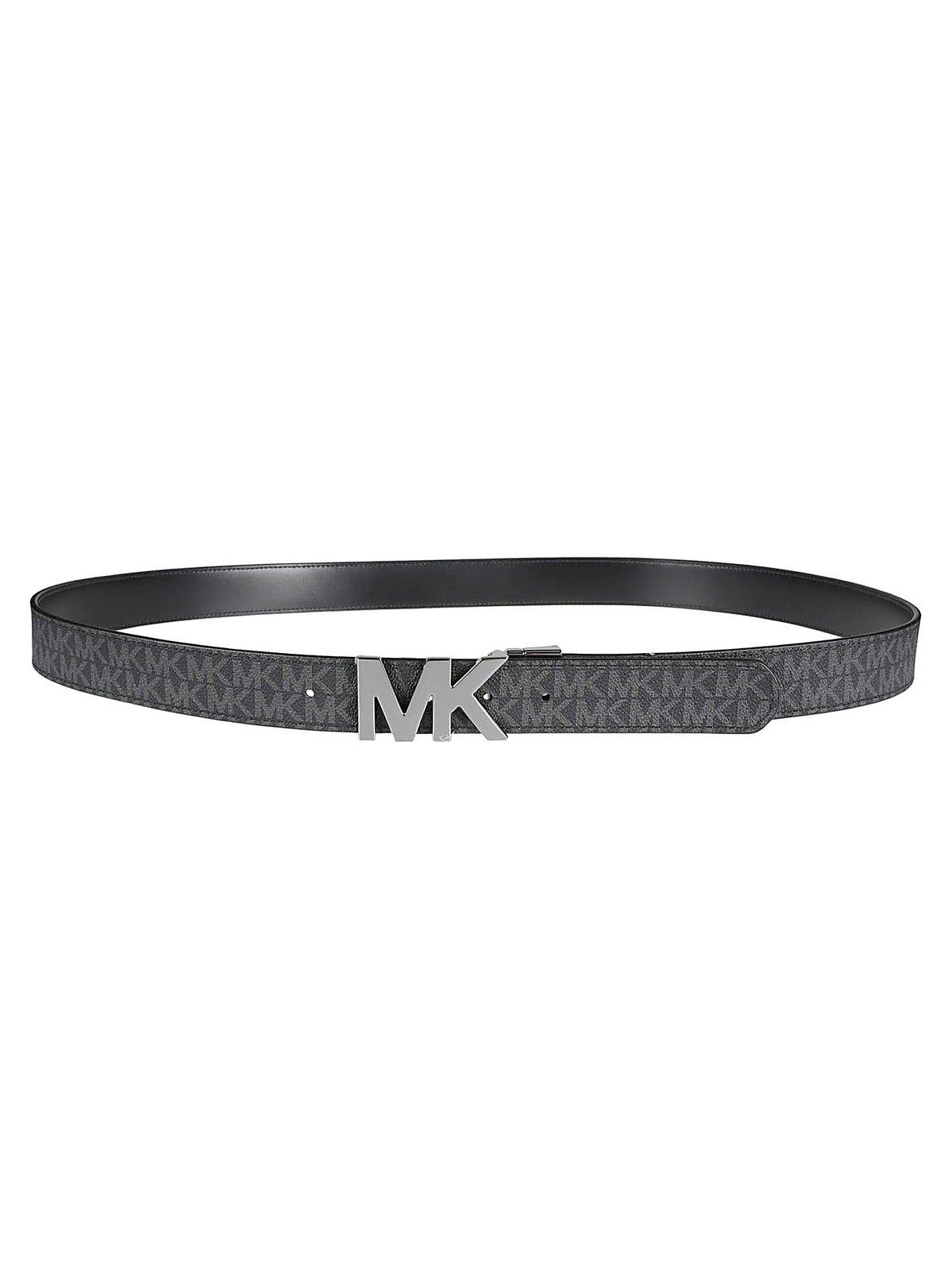 Shop Michael Kors Reversible Buckle Belt In Black